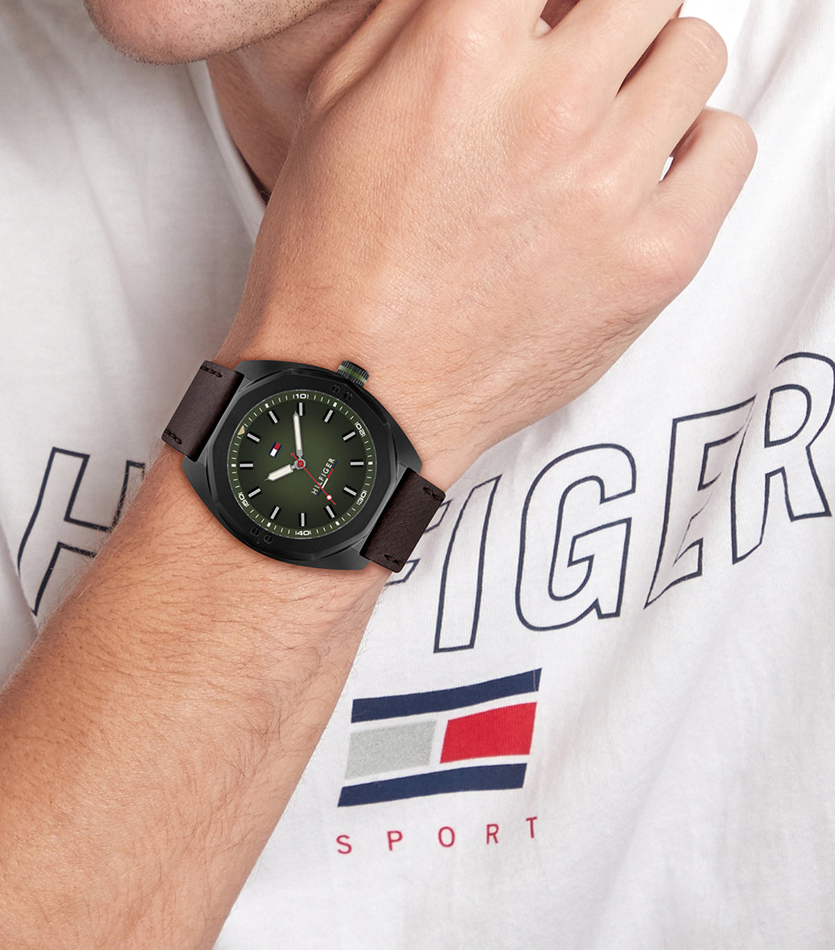 Shane 1792256 Leather Watch Brown and Green