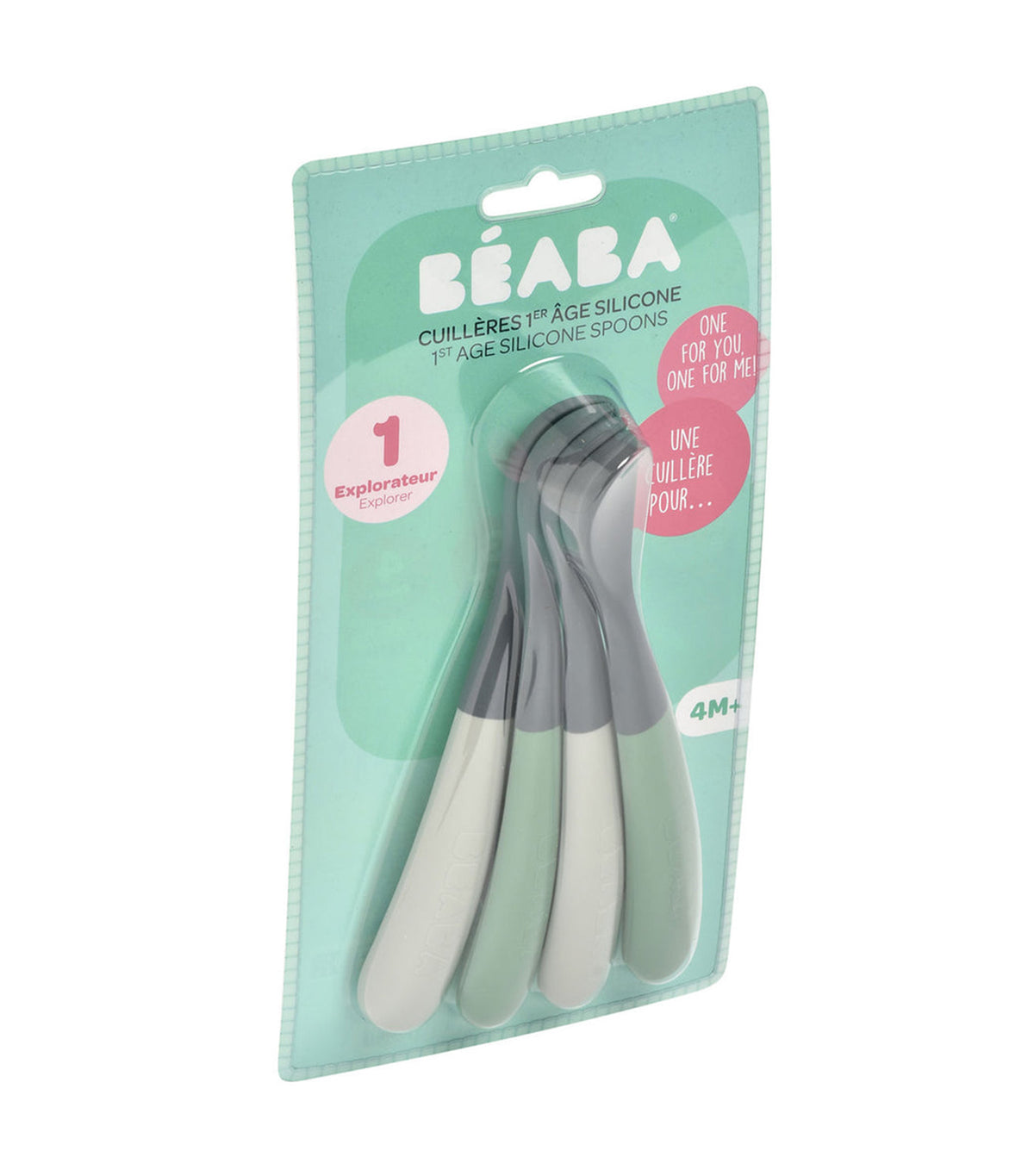 Ergonomic 1st Age 4-Piece Spoon Mineral/Sage