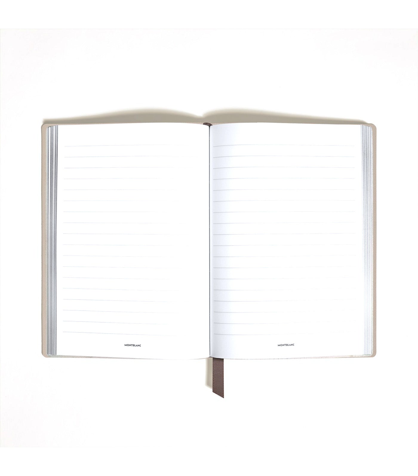 Medium Notebook in Soft Leather, Lined Pages Gray