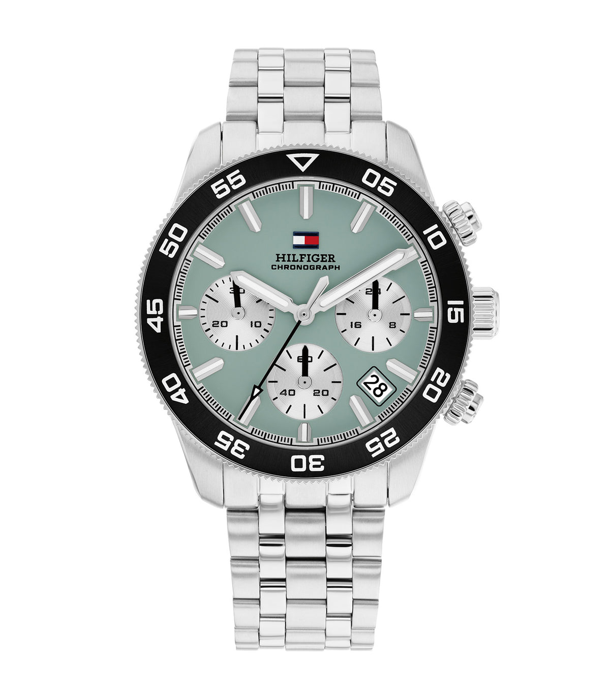 1710745 Chrono Watch Silver and Mint Green
