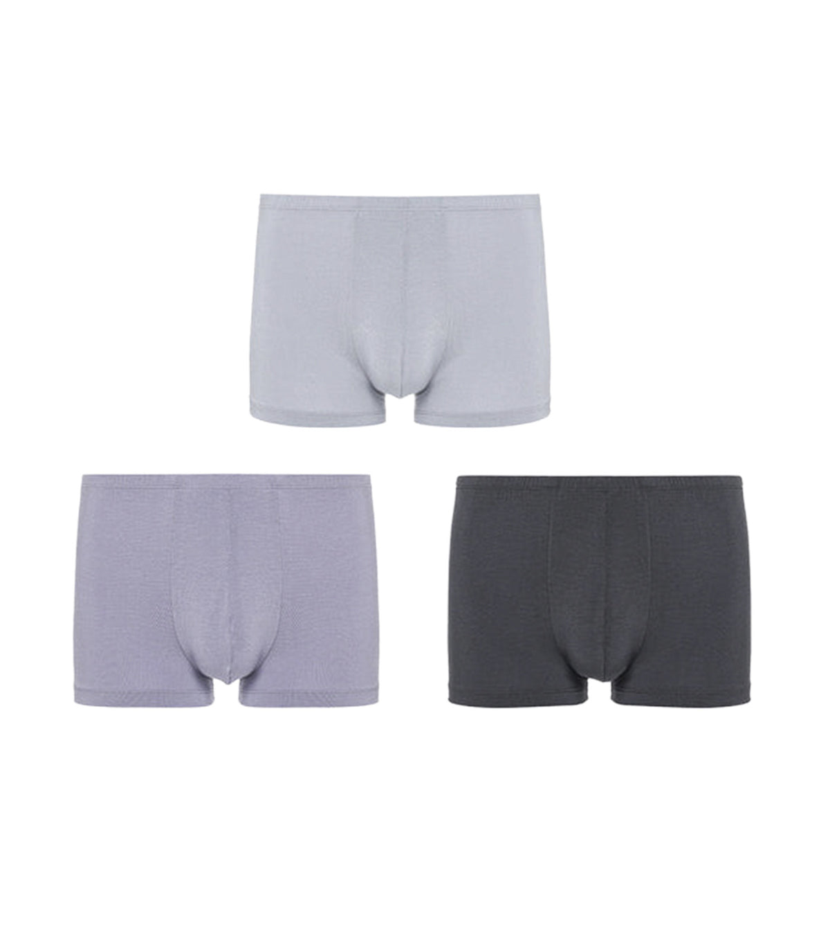 3-Pack Micro-Modal Self-Fabric Waistband Trunk Light Gray/Light Purple/Dark Gray