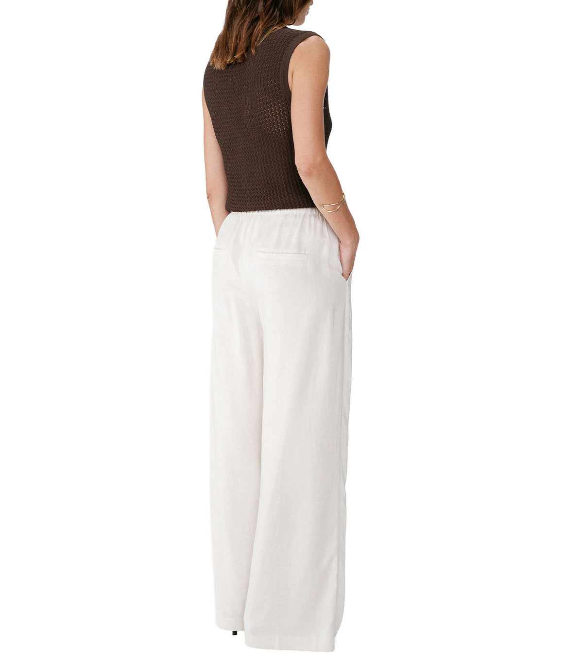 Wally Fluid Linen Tailored Trousers Sable