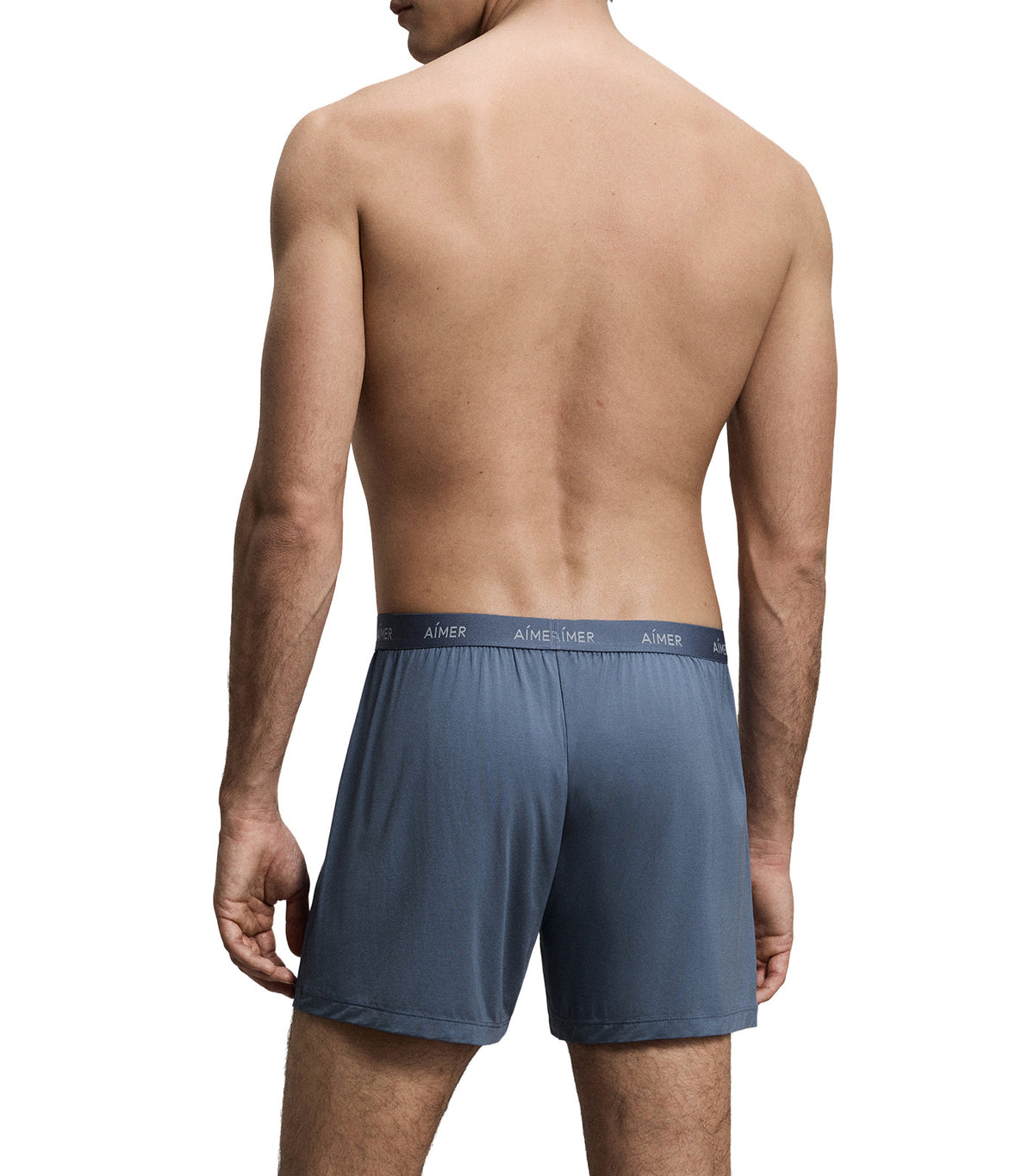 Men's Modal Elastic-Waistband Boxer Blue