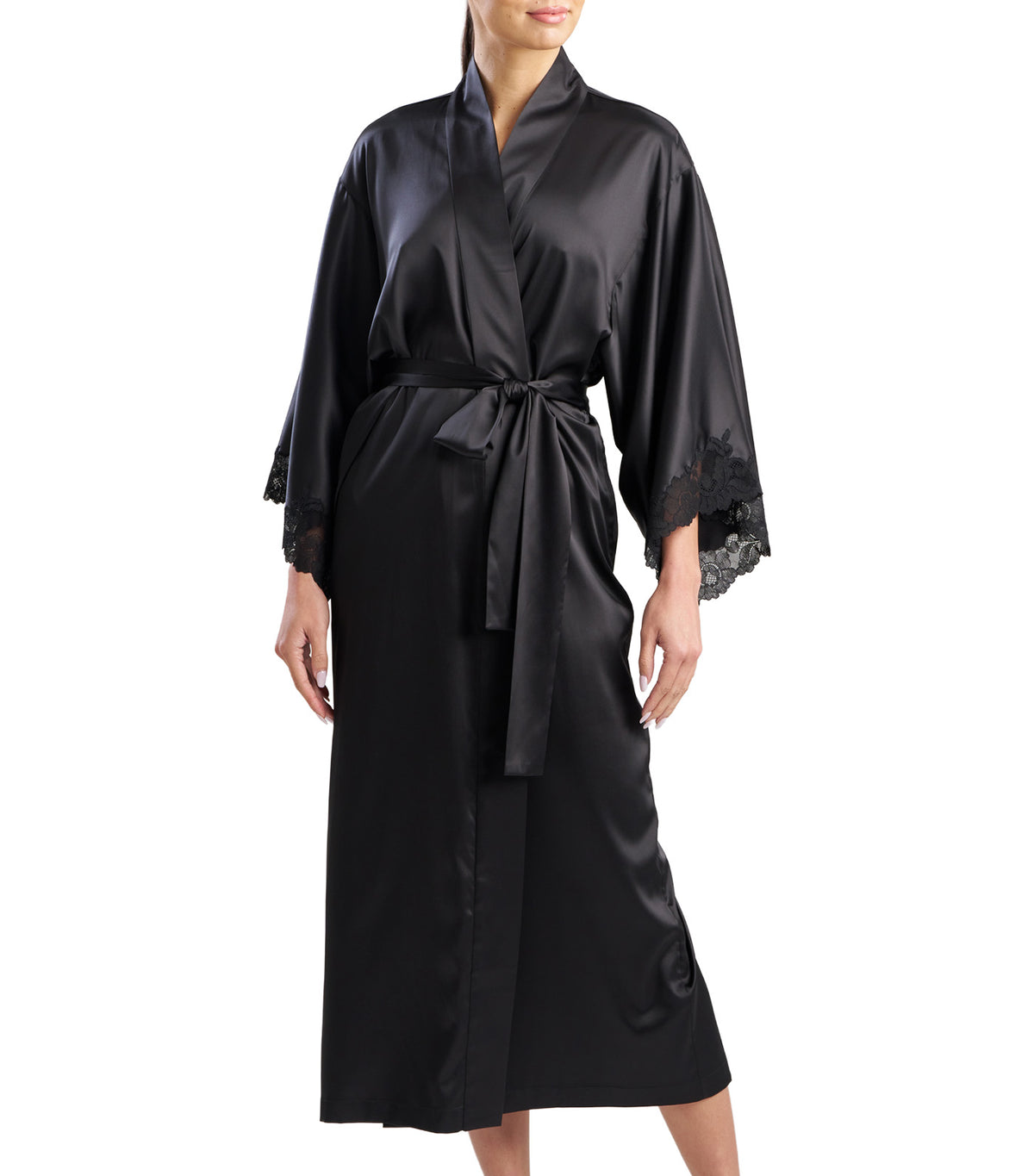Peony Glamour Robe Black