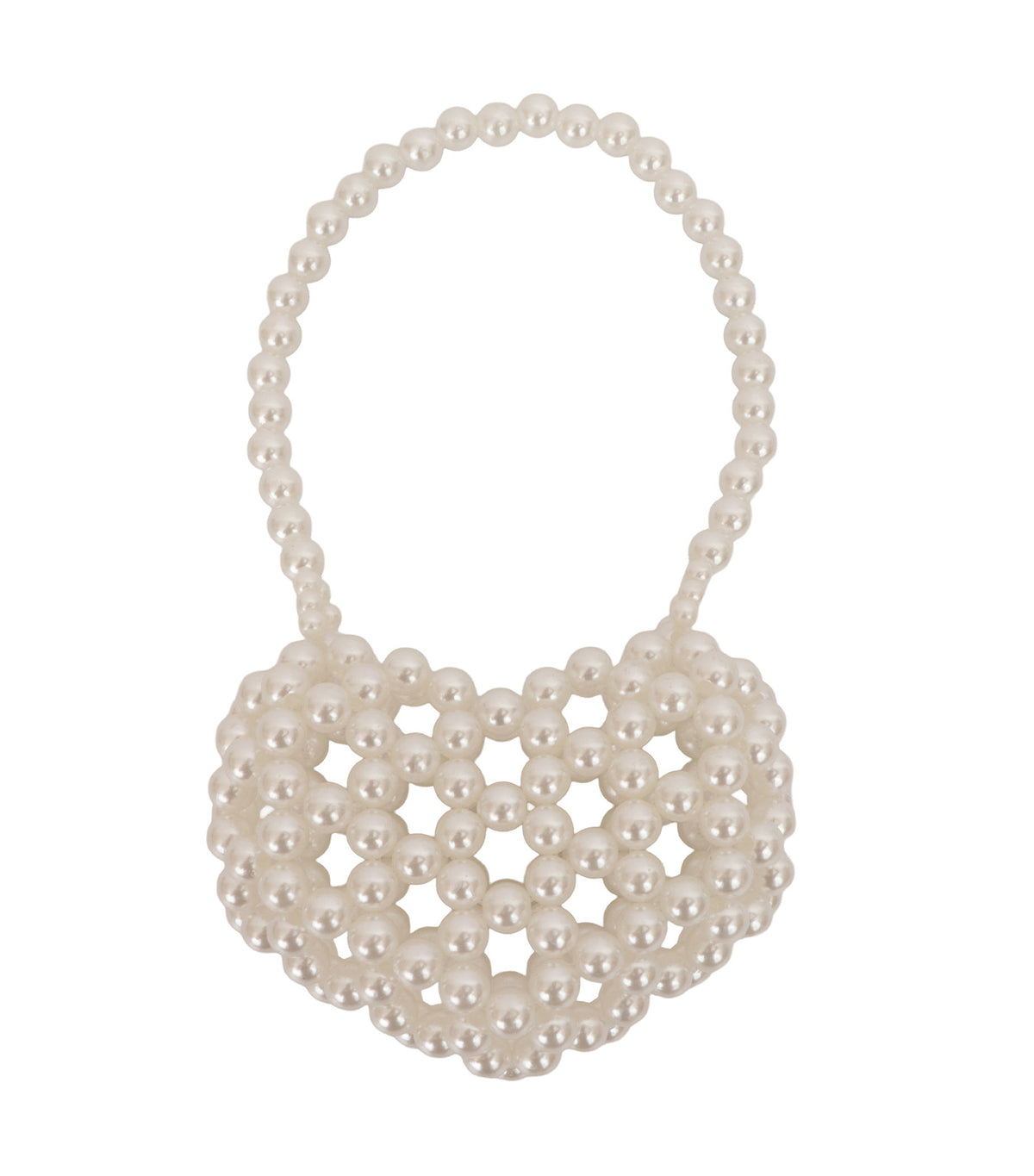 Heart Pearl Bag Silver