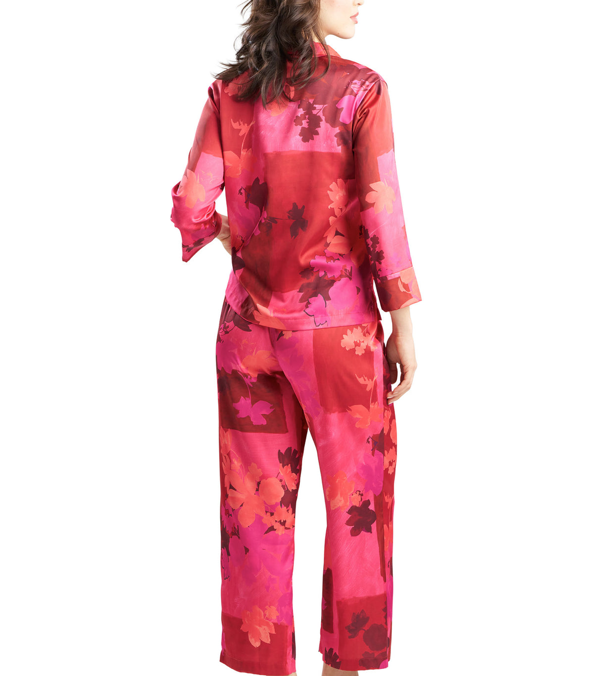 Coromandel Printed Stretch Satin Notch Pajama Set Mag
