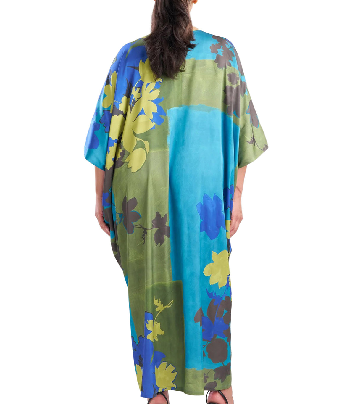 Coromandel Printed Stretch Satin Wedge Caftan Vivtl