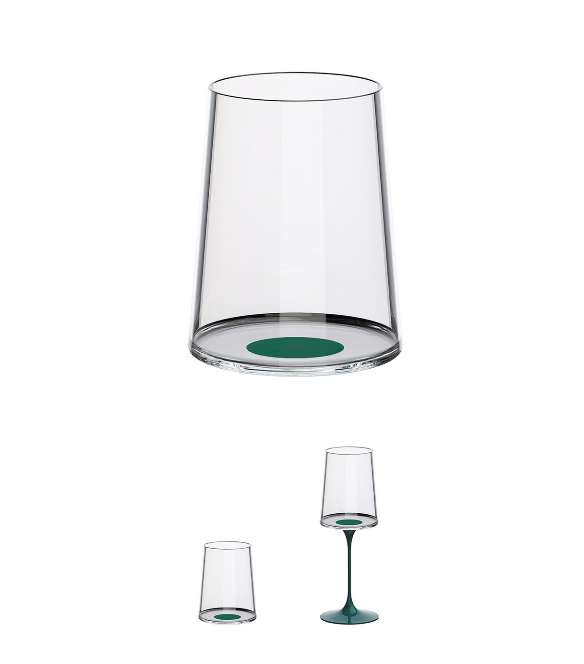 SplitGlass - Tumbler - White Wine Cup - Set of 2 Glasses Green