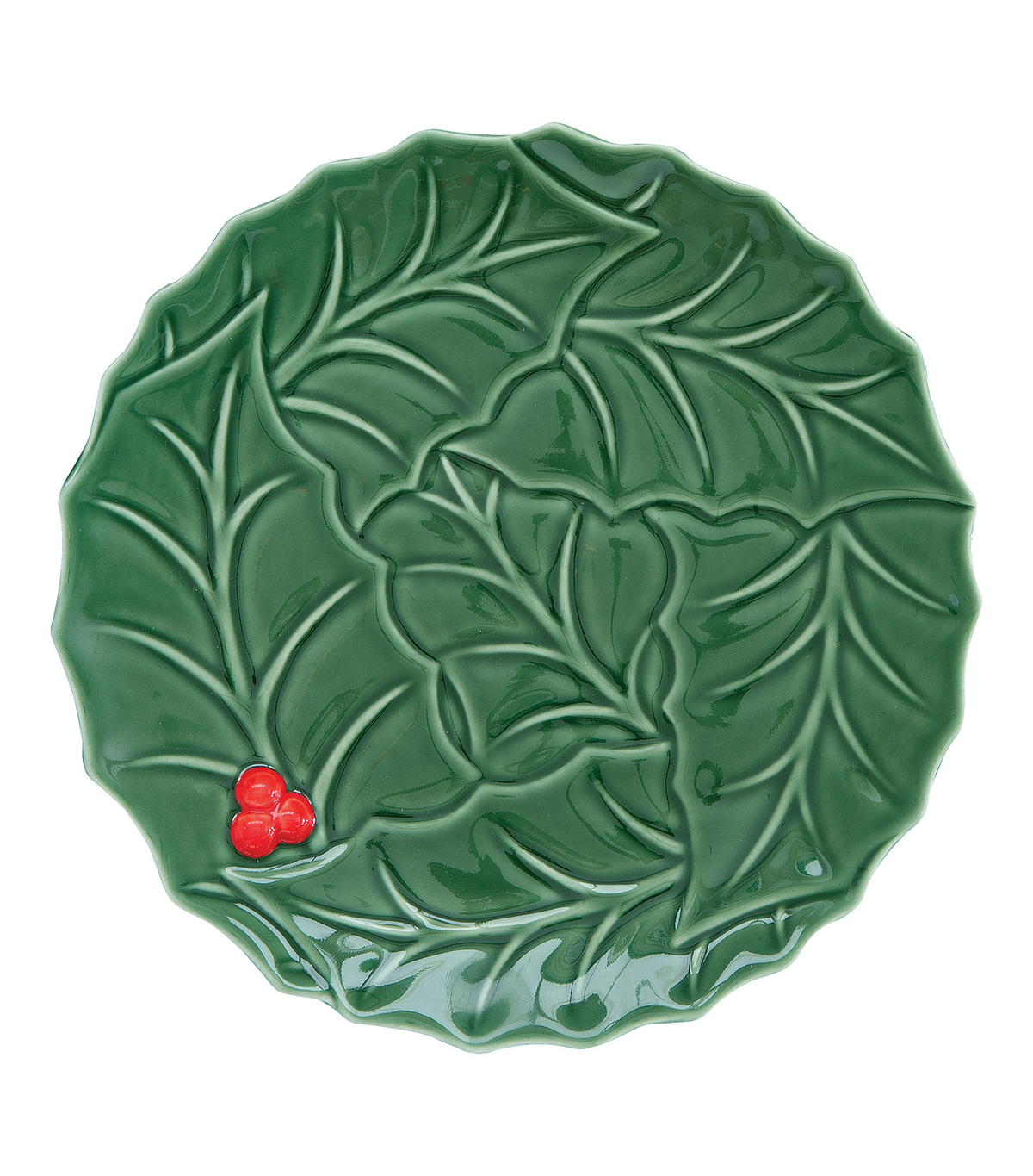 Holly & Berry Porcelain Plate 20 cm Green