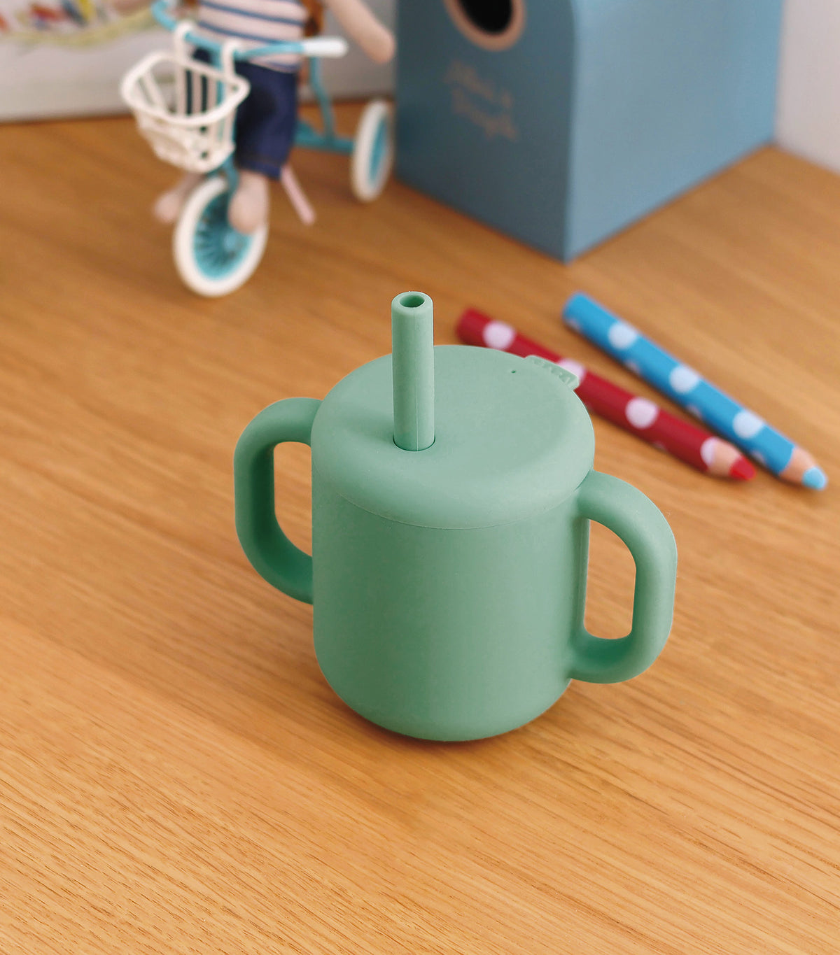 Silicone Straw Cup Sage Green
