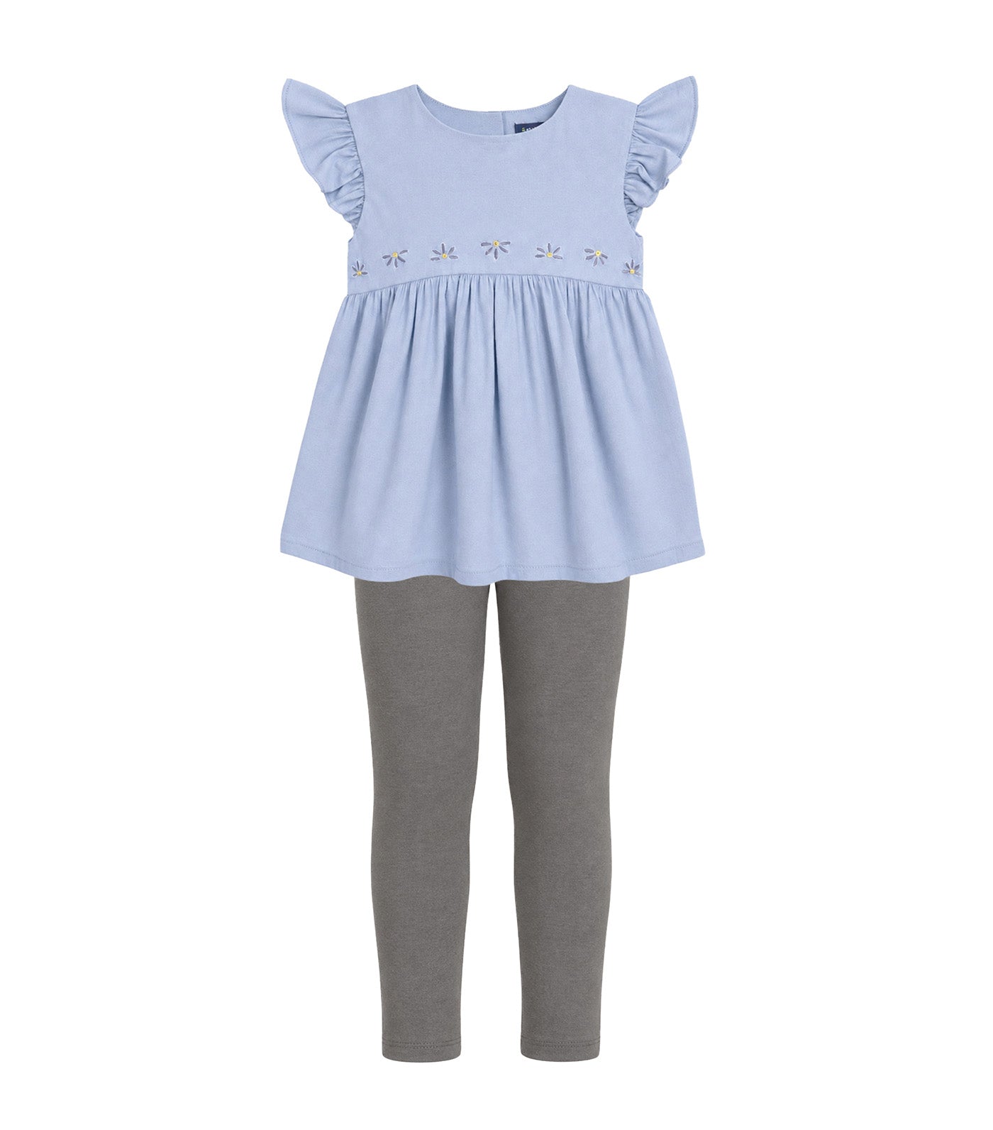 Odina Girls Tunic Top and Leggings Set Blue