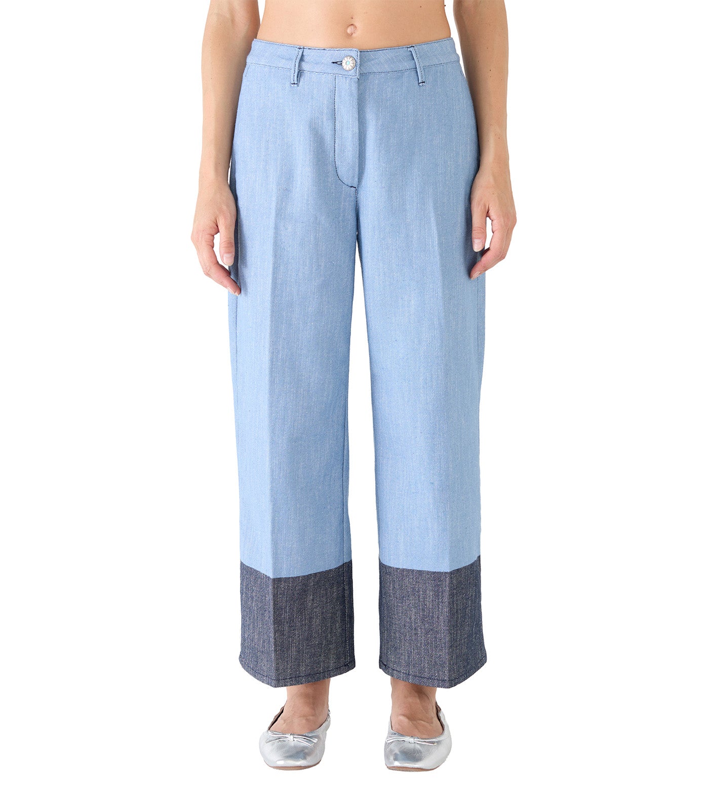 Mariella Cropped Double Denim Blue