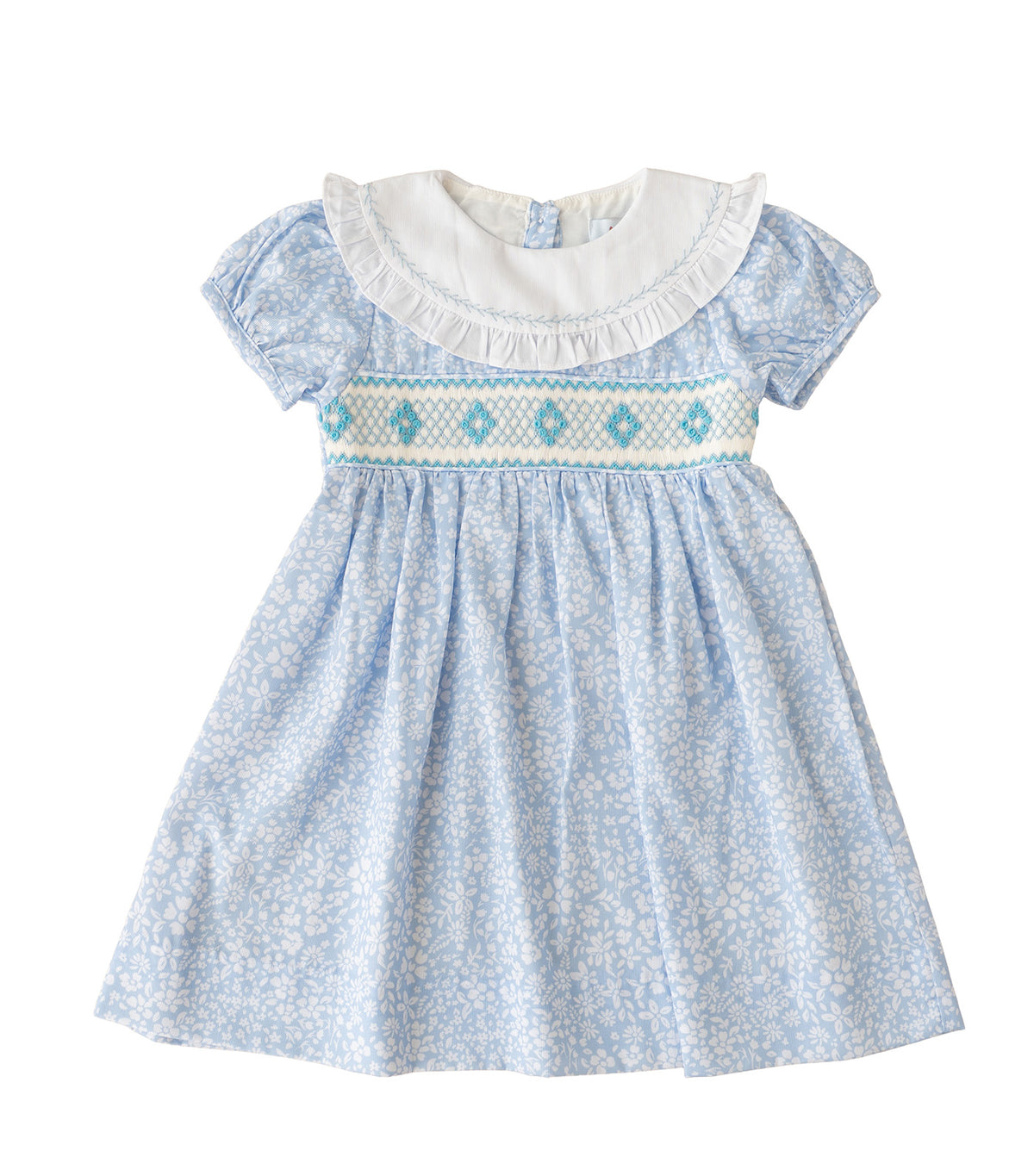 Girls Eliza Heirloom Smocked Dress Blue