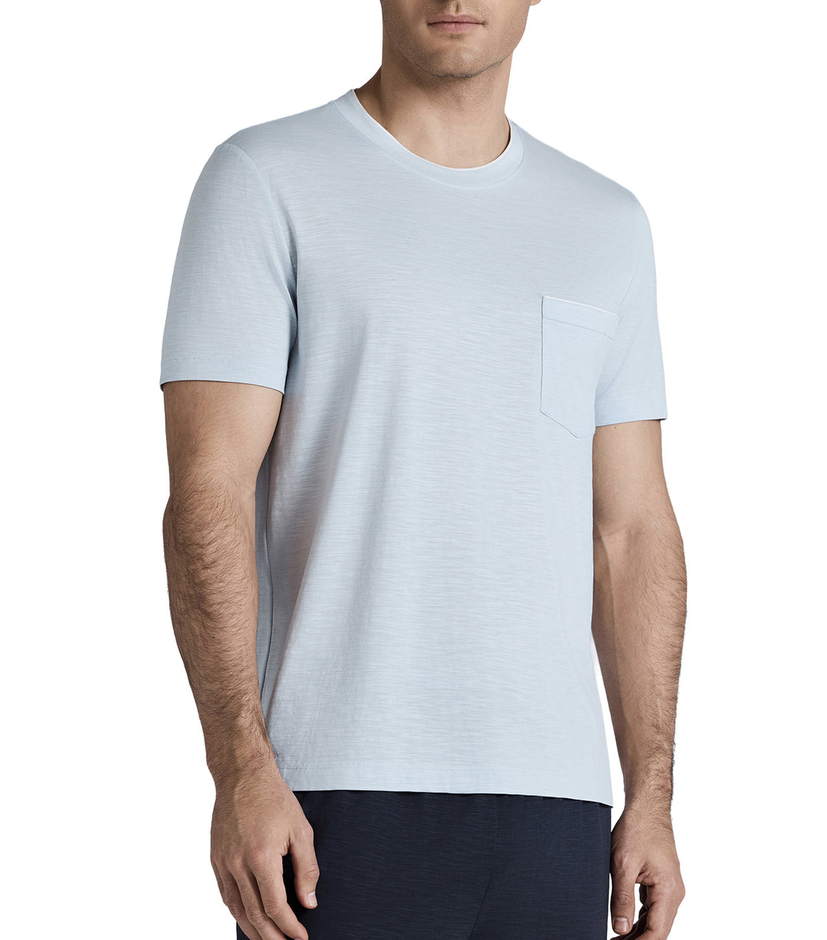 Men's Cotton Lounge Short-Sleeve Top and Shorts Set Green/Blue