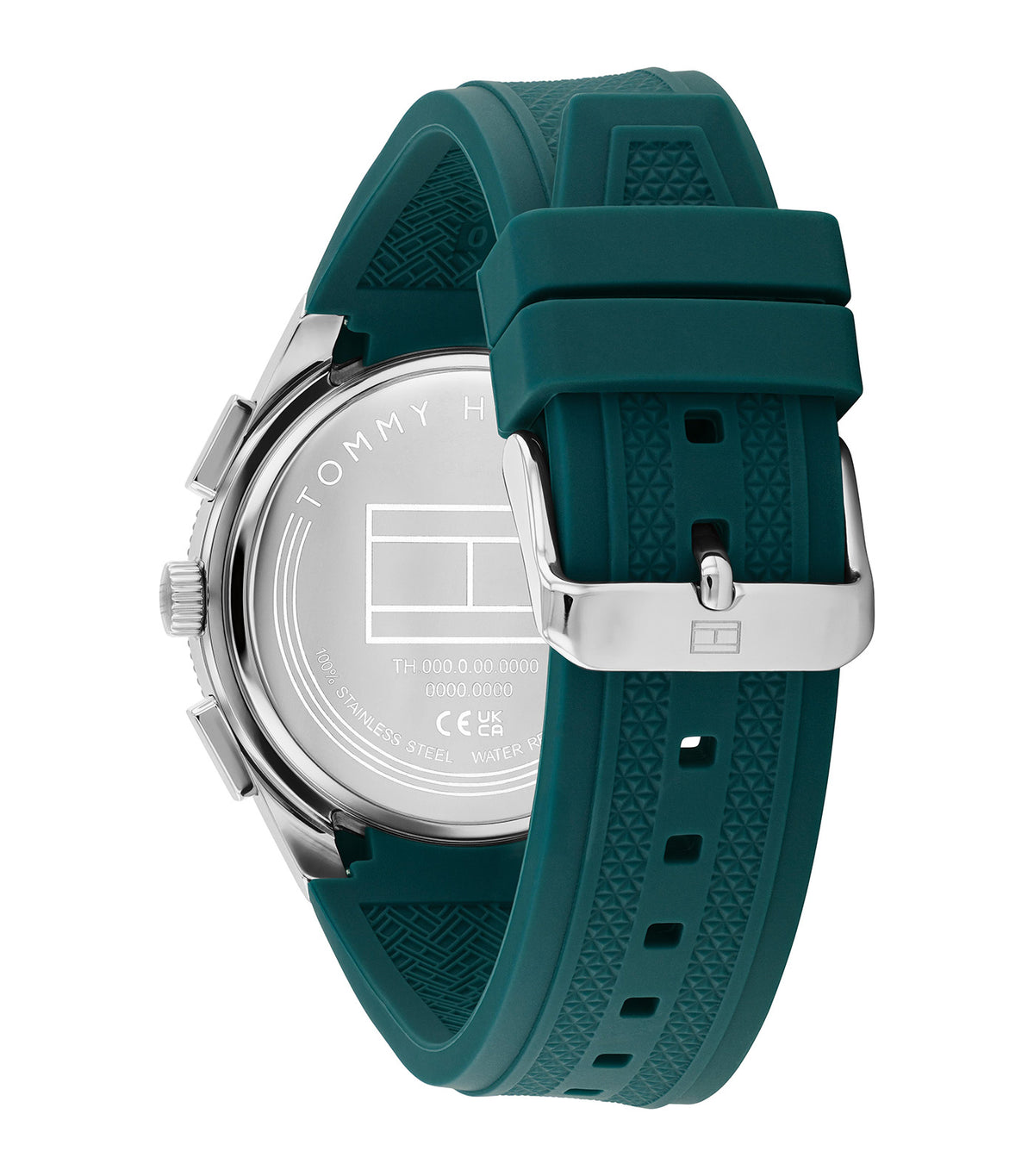 1792250 Silicone Watch Silver and Green