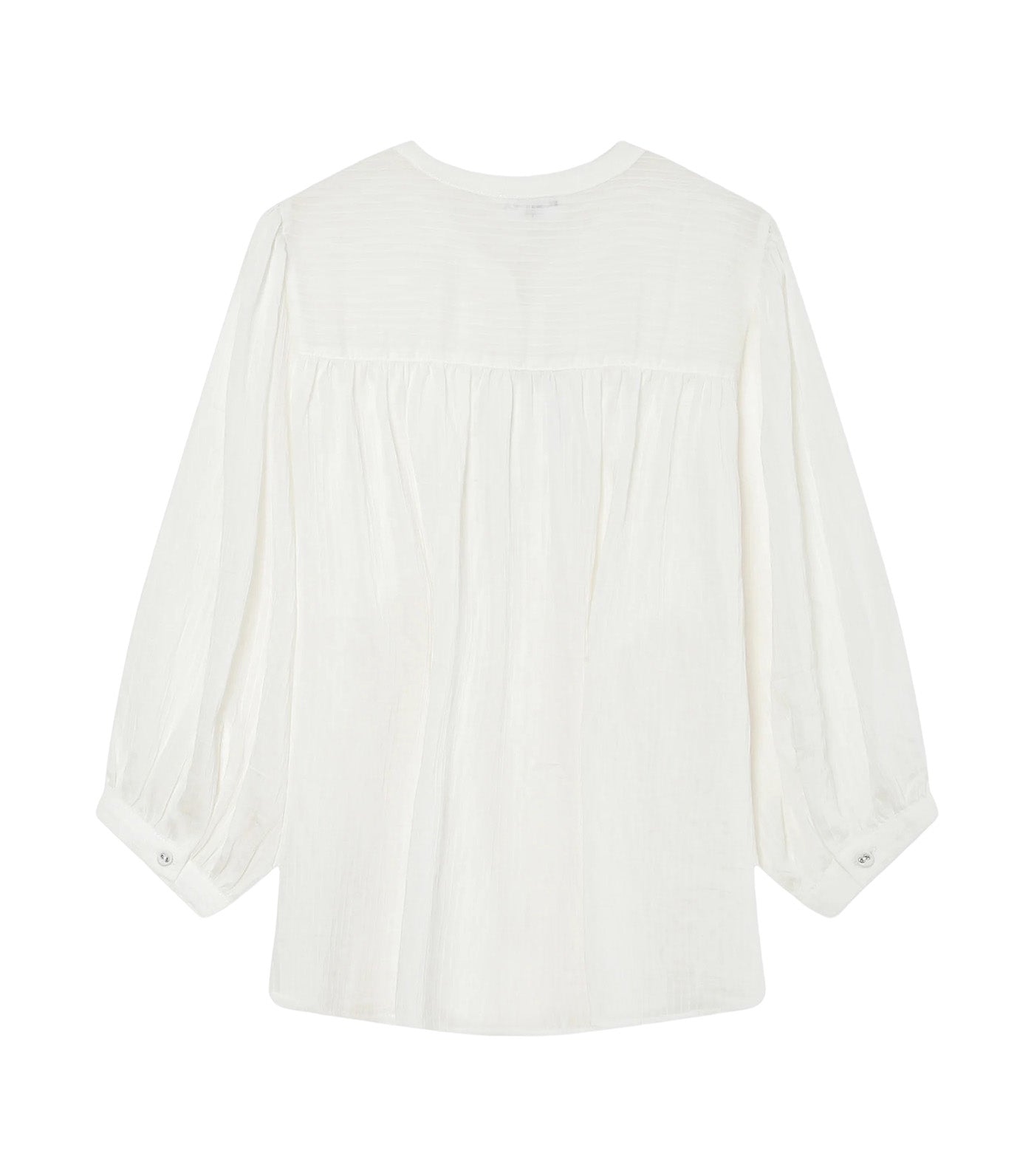 Vanille Loose Blouse with Balloon Sleeves Ivory