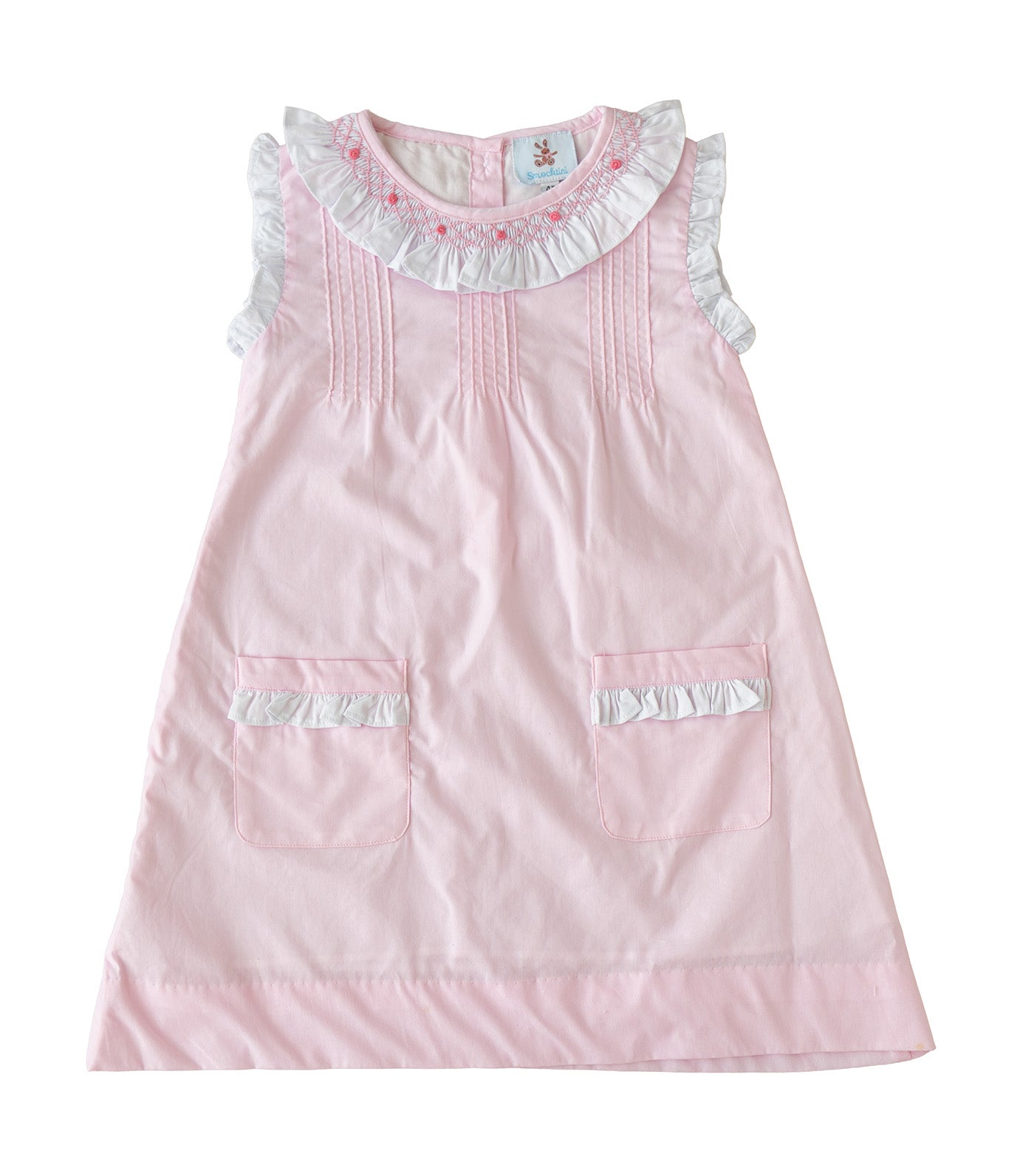 Girls Rosalie Smocked Shift Dress Pink