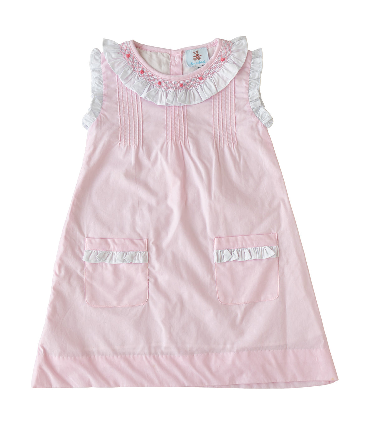 Girls Rosalie Smocked Shift Dress Pink