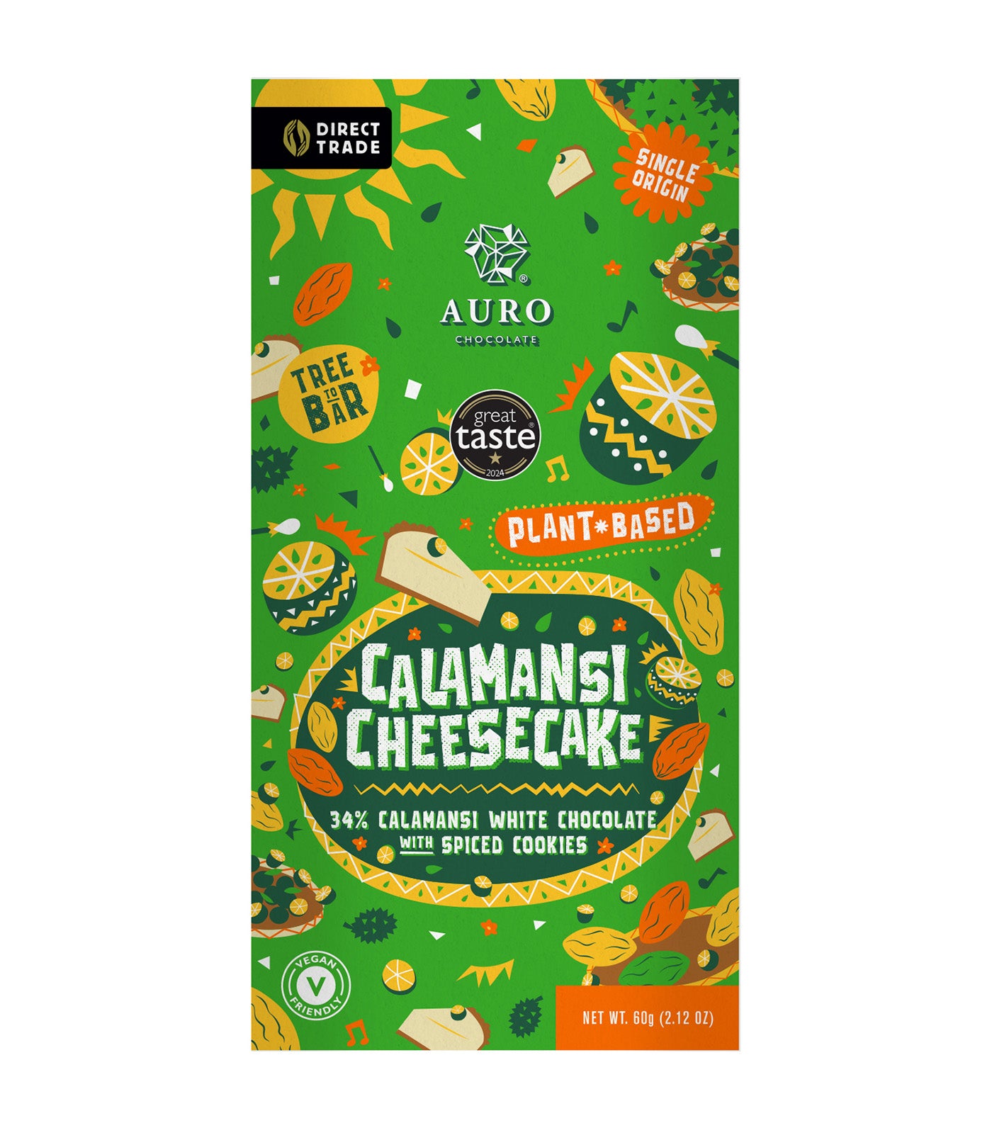 Calamansi Cheesecake with
 Plant-Based3 4% White Chocolate