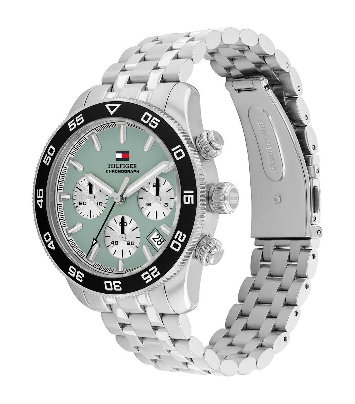 1710745 Chrono Watch Silver and Mint Green