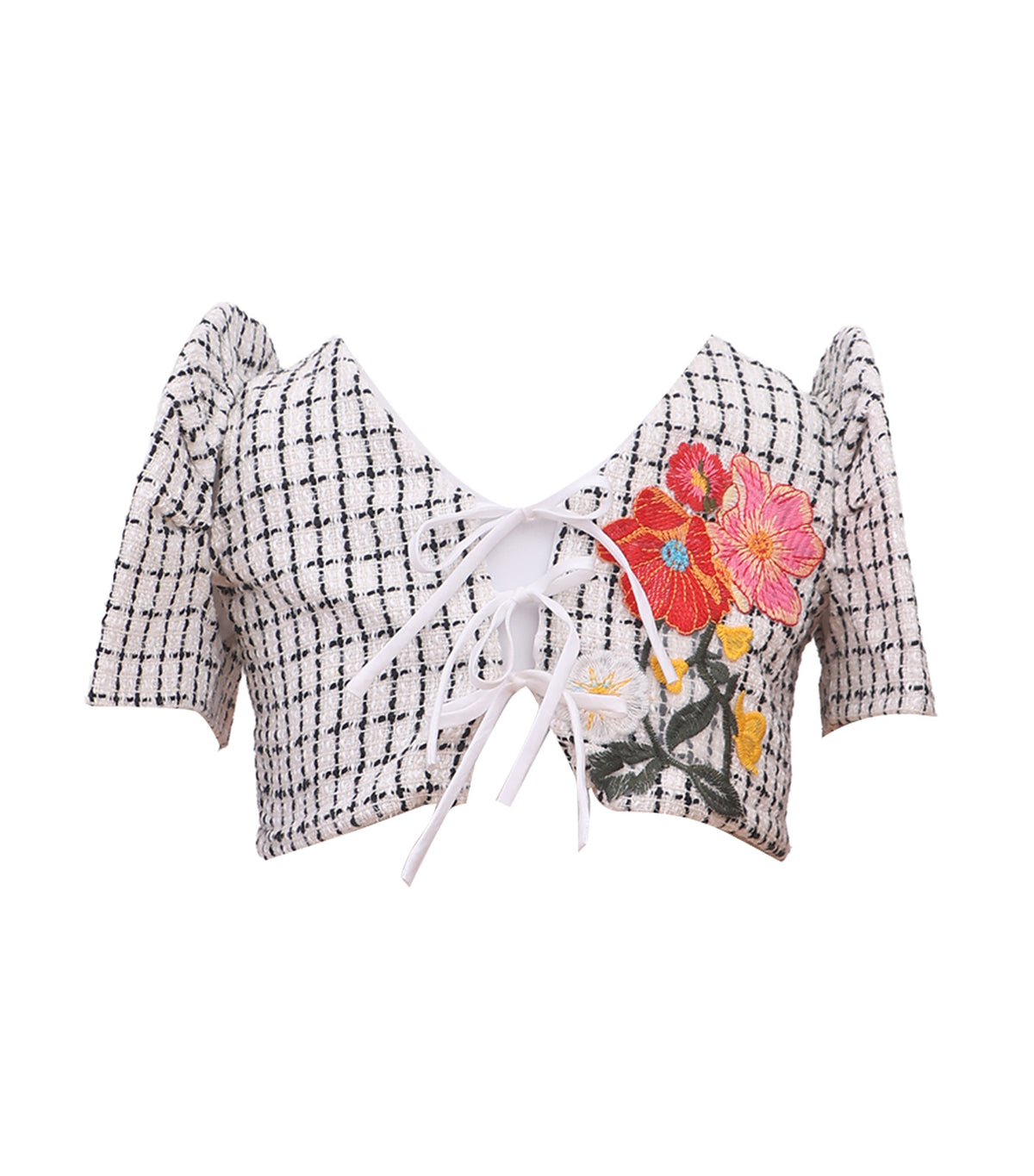 Reversible Tweed Bolero with Detachable Sleeves White