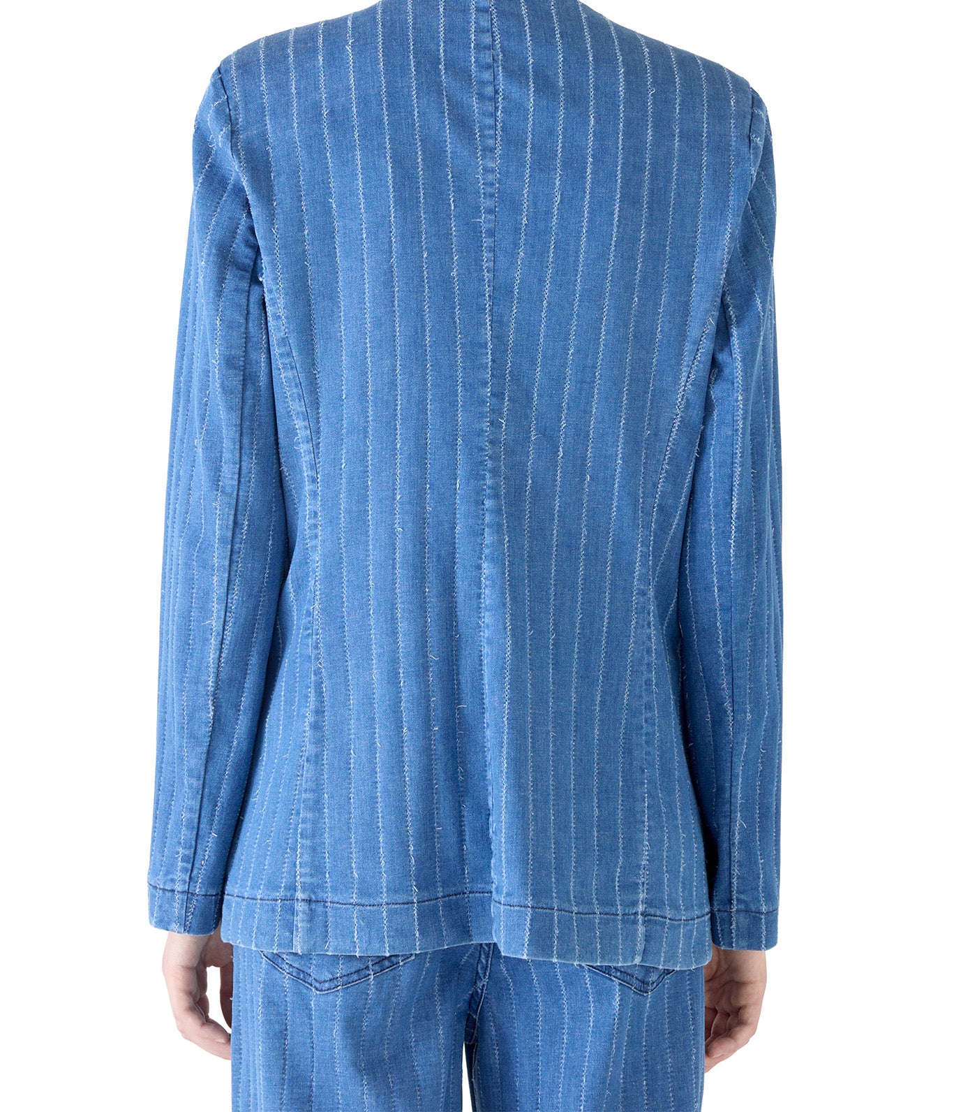 Blazer Sol Stripe Denim Silk Blue