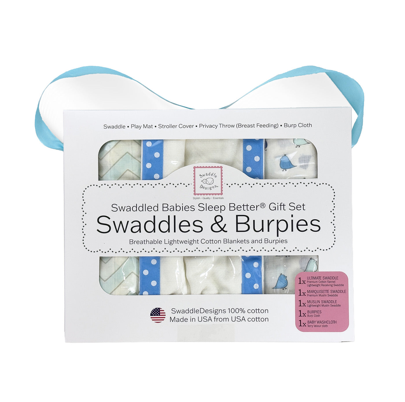 Babies Sleep Better® Swaddles & Burpies Gift Set BL002