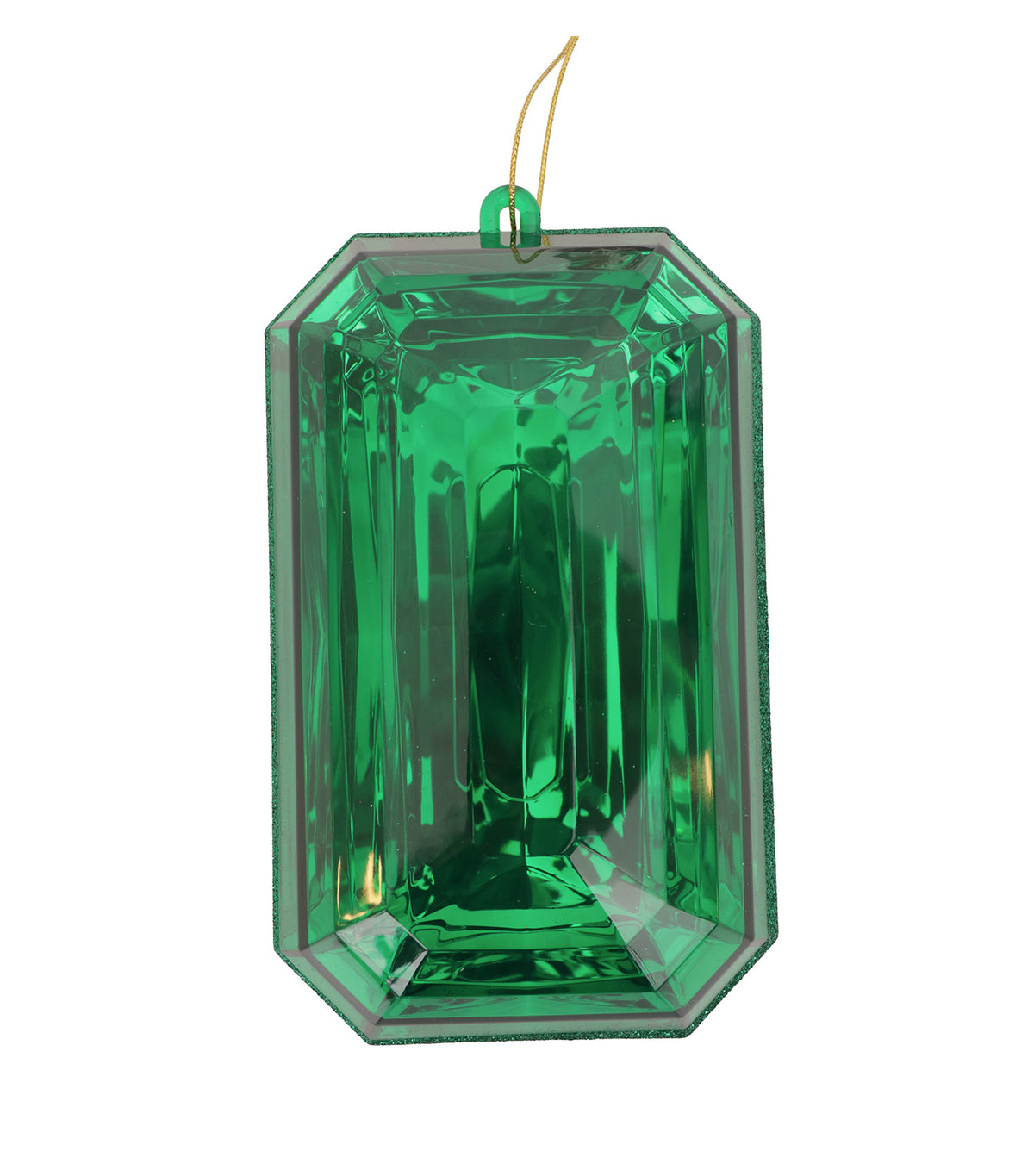 8in Rectangle Jewel Box Glitter Green