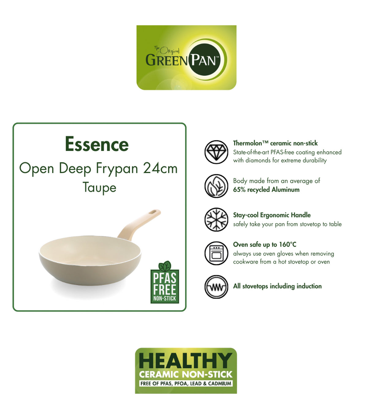 Essence Open Deep Frypan Taupe