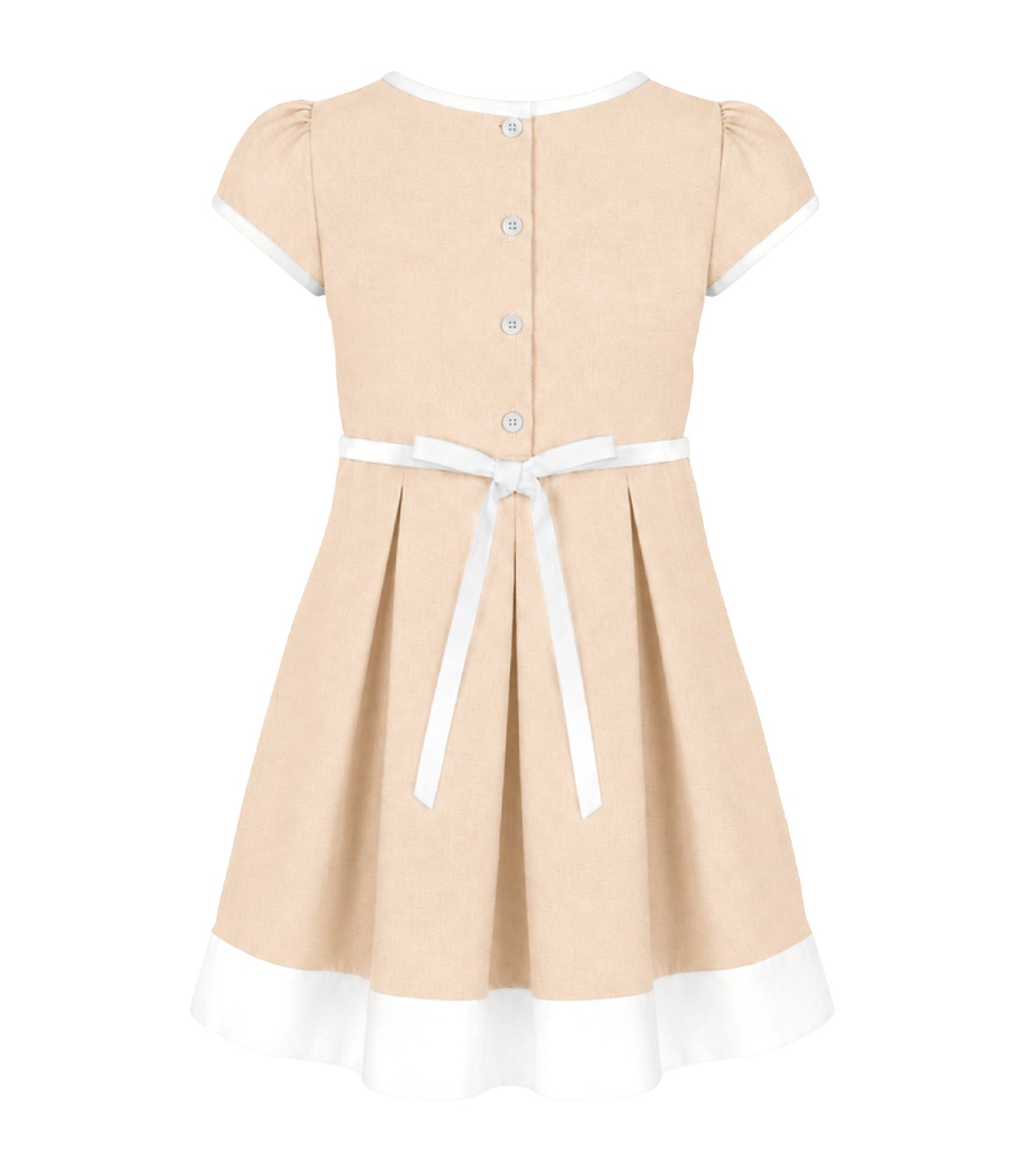 Alaia Girls Pleated Dress Light Beige