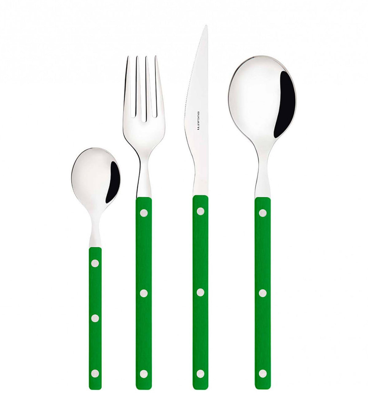 Allegra 8-Piece Flatware Set in Window Box Foliage Green