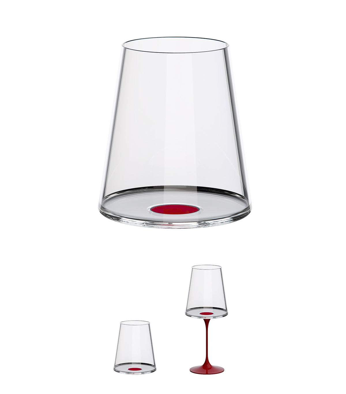 SplitGlass - Tumbler - Red Wine Cup - Set of 2 Glasses Red