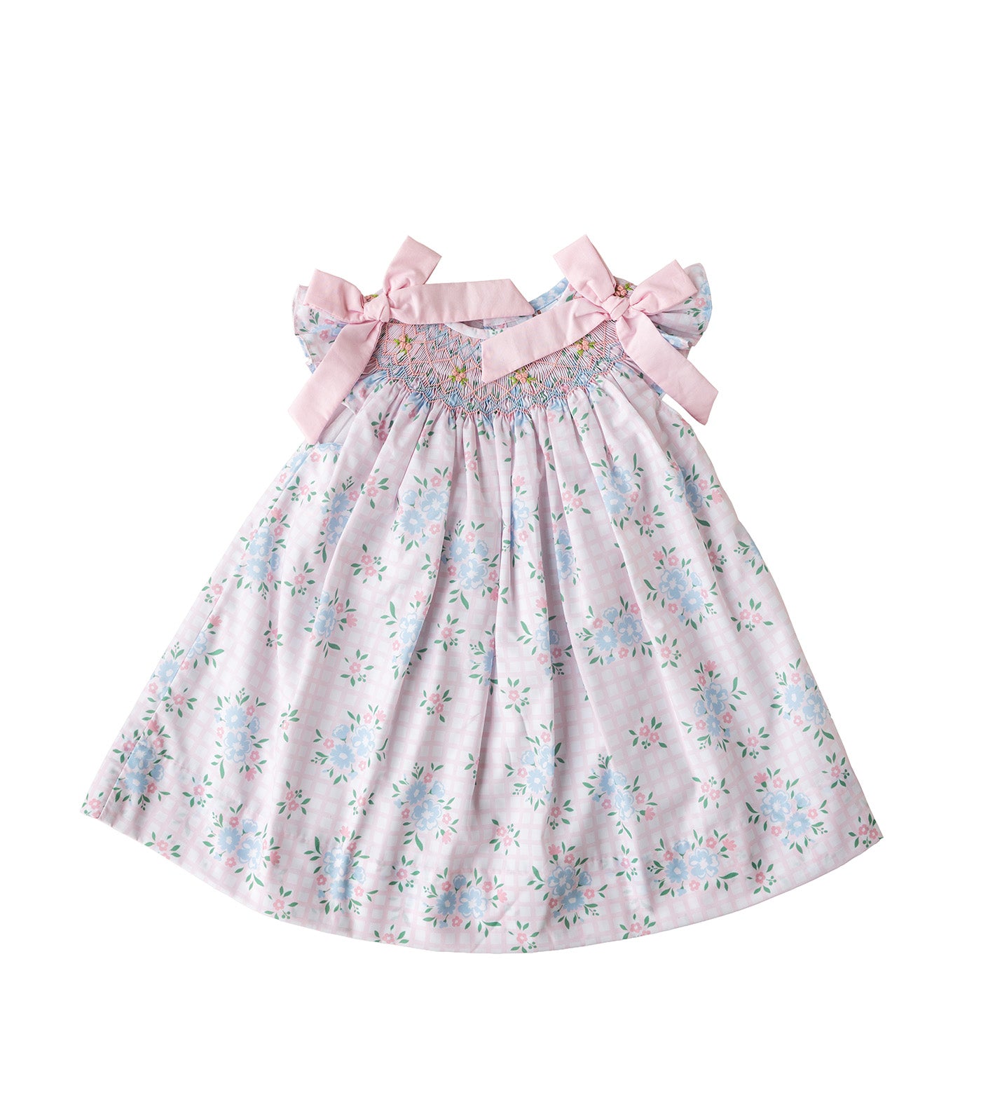 Girls Clara Bow Smocked Dress Light Pink