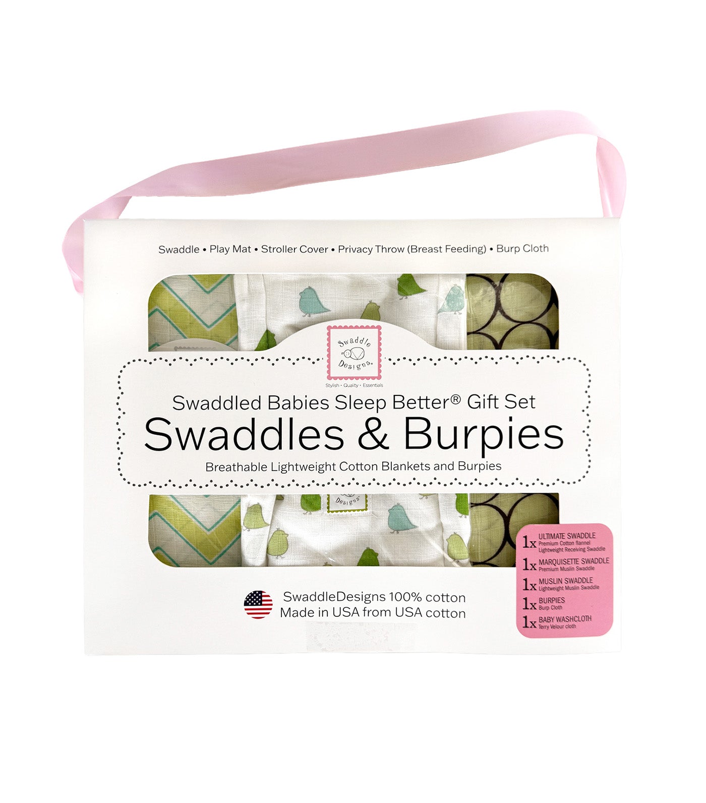 Babies Sleep Better® Swaddles & Burpies Gift Set GR004