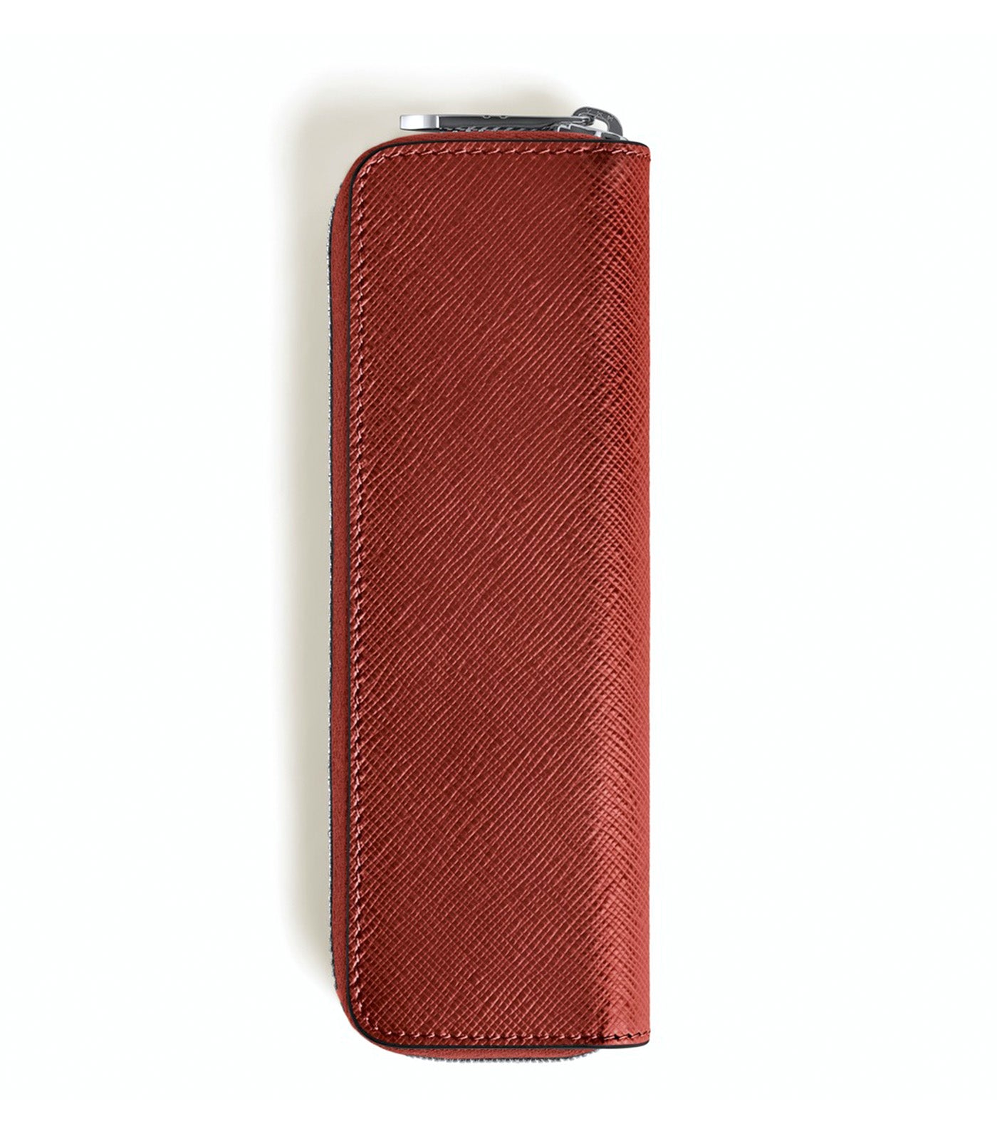 1-Pen Pouch with Zip in Sartorial Leather Red