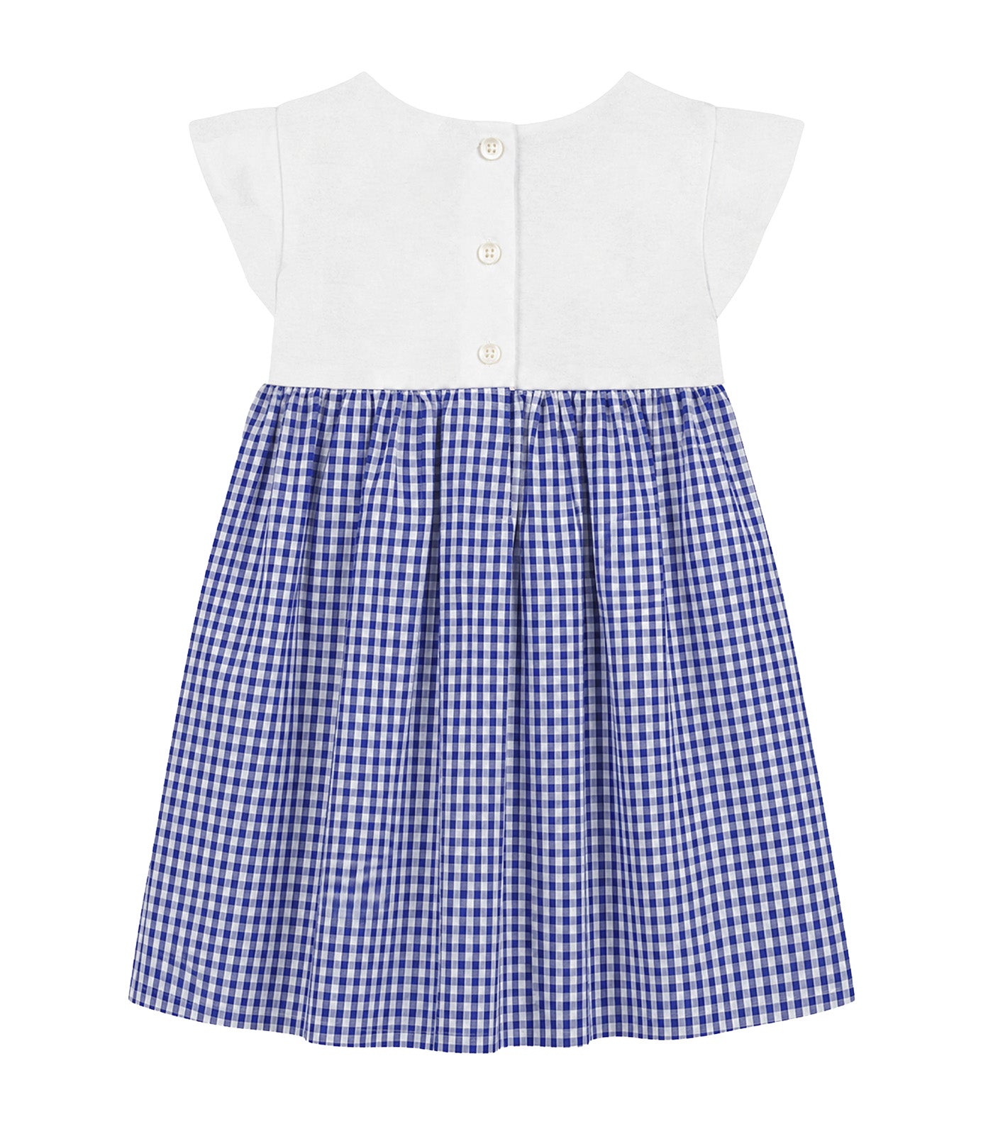 Margaery Girls Checkered Smocked Dress Blue