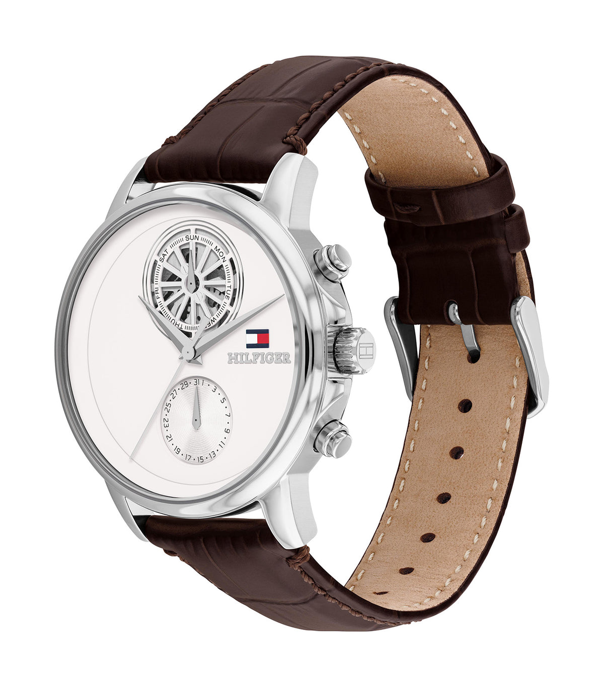 Stewart 1710746 Leather Watch Silver and Brown