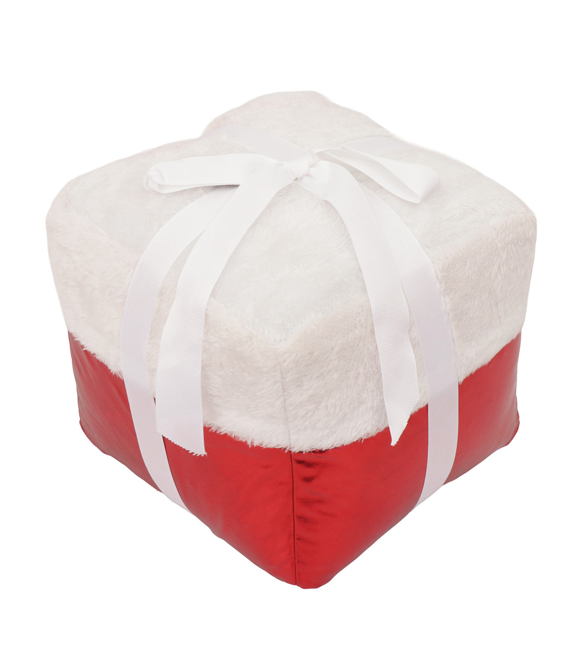 8in Christmas Gift Box Small Red Metallic