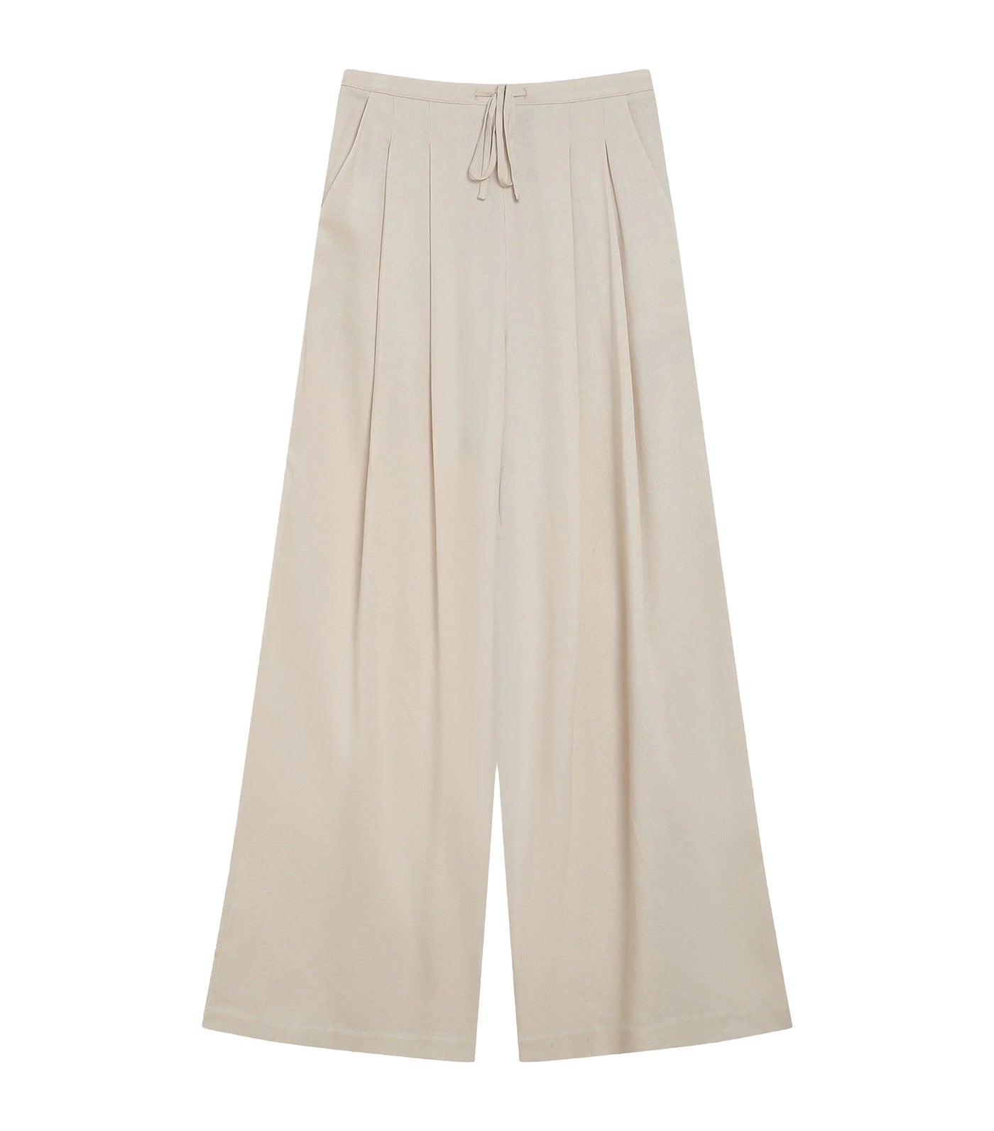 Wally Fluid Linen Tailored Trousers Sable