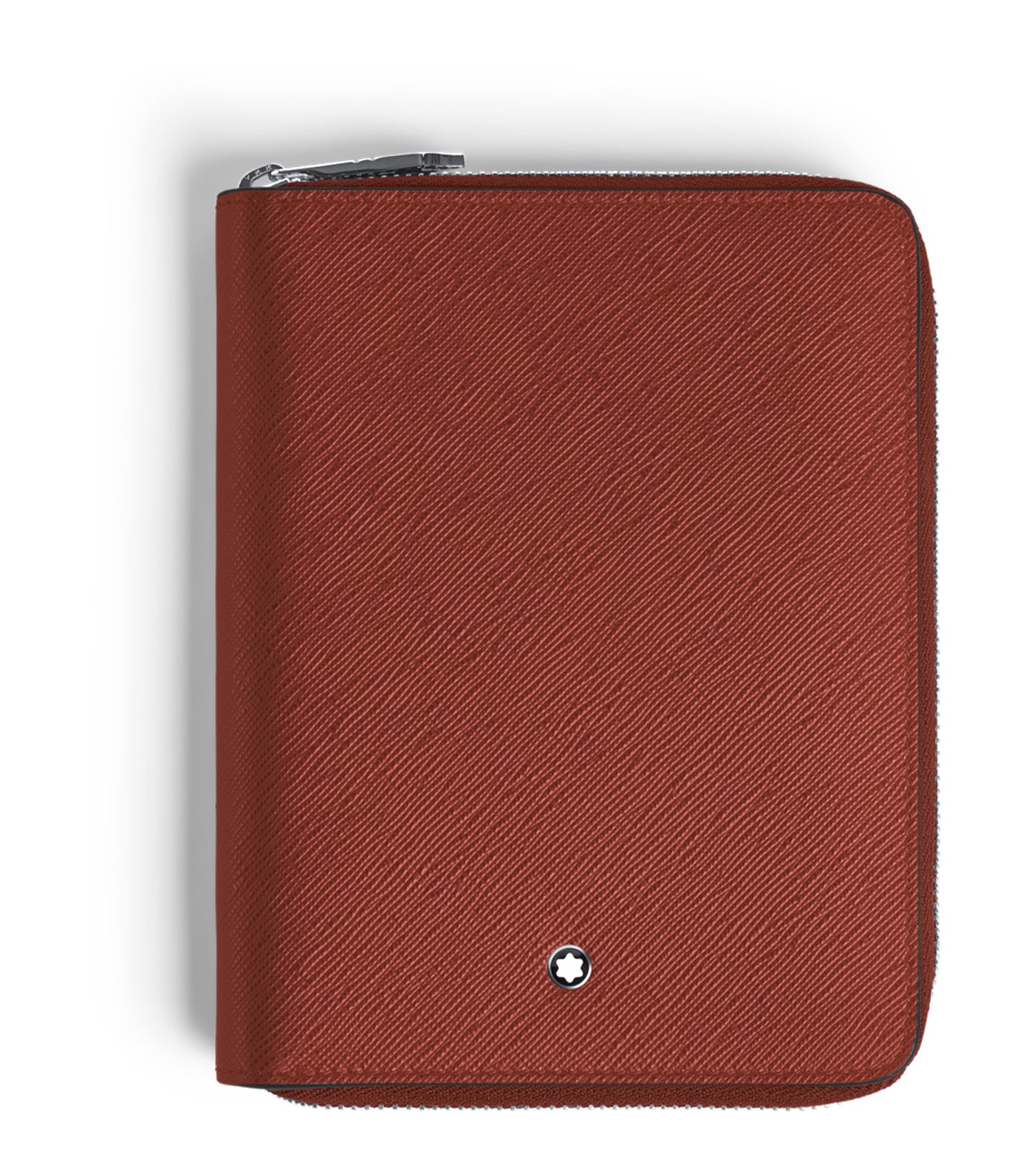 5-Pen Pouch with Zip in Sartorial Leather Red