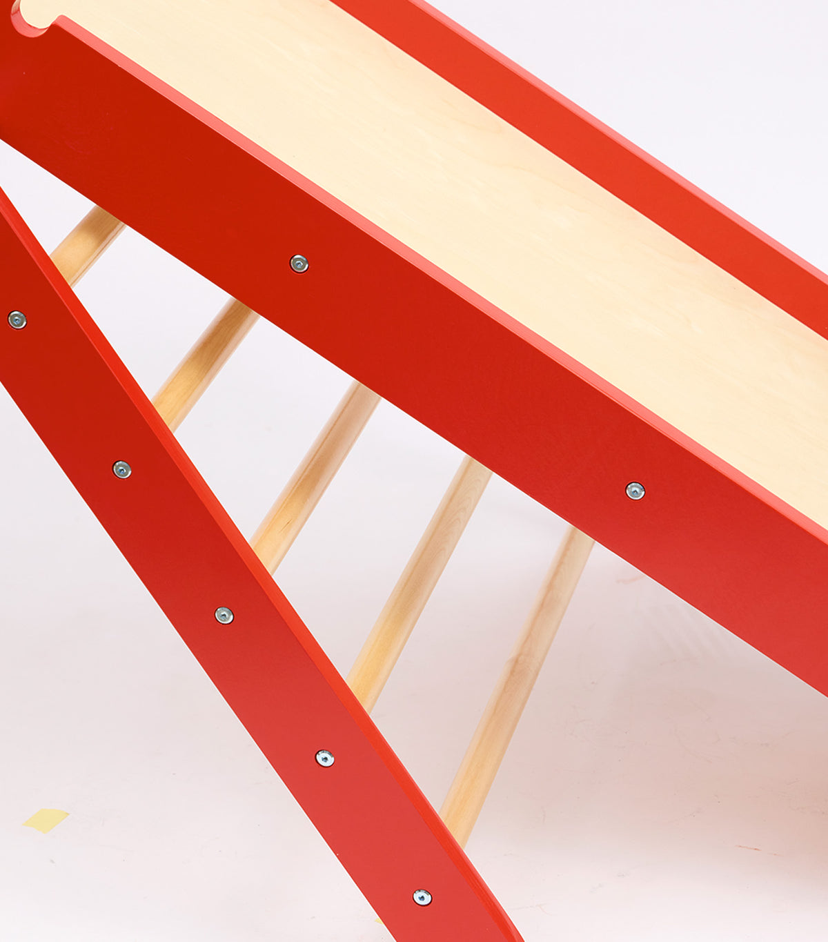 Pikler Triangle with Slide and Climb Board Red