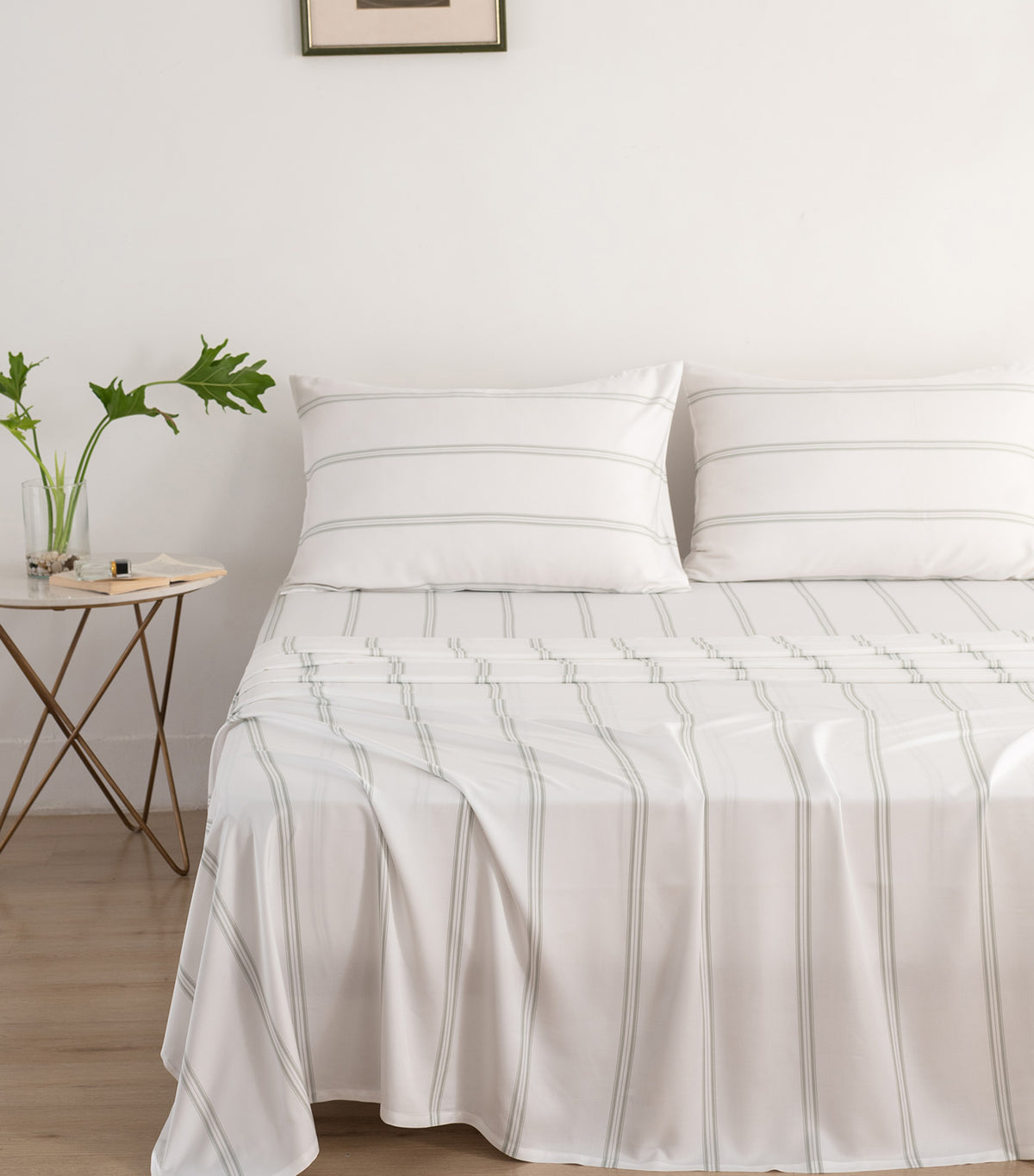 Bamboo Luxury Sheet Set (4 piece Set) Cadence Stripe Olive