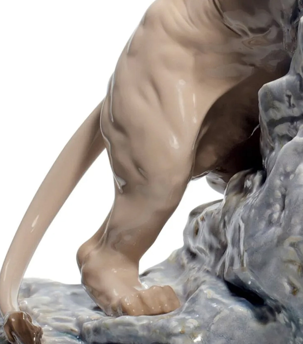 Lion Pouncing Figurine