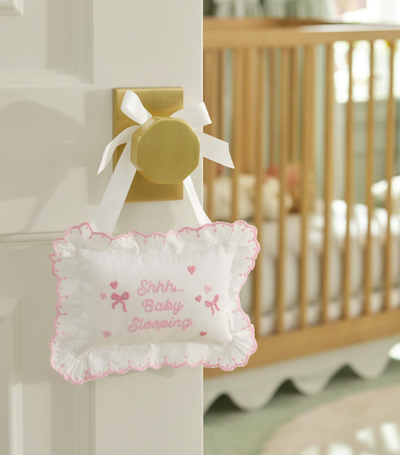 Baby Sleeping Door Pillow Pink