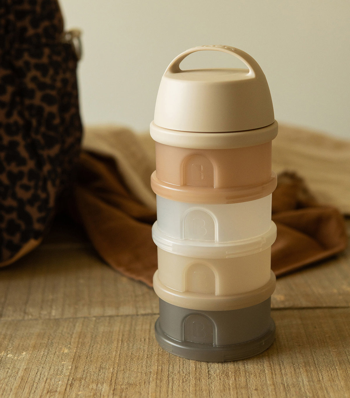 Formula Milk Container 4 Compartments Clay/Translucent
