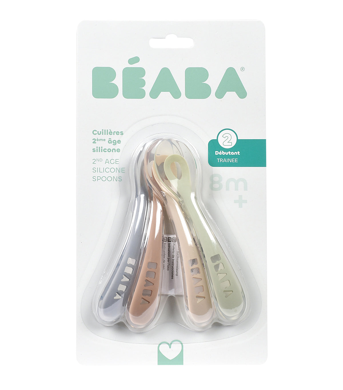 4-Piece 2nd-Age Silicone Spoons Natural