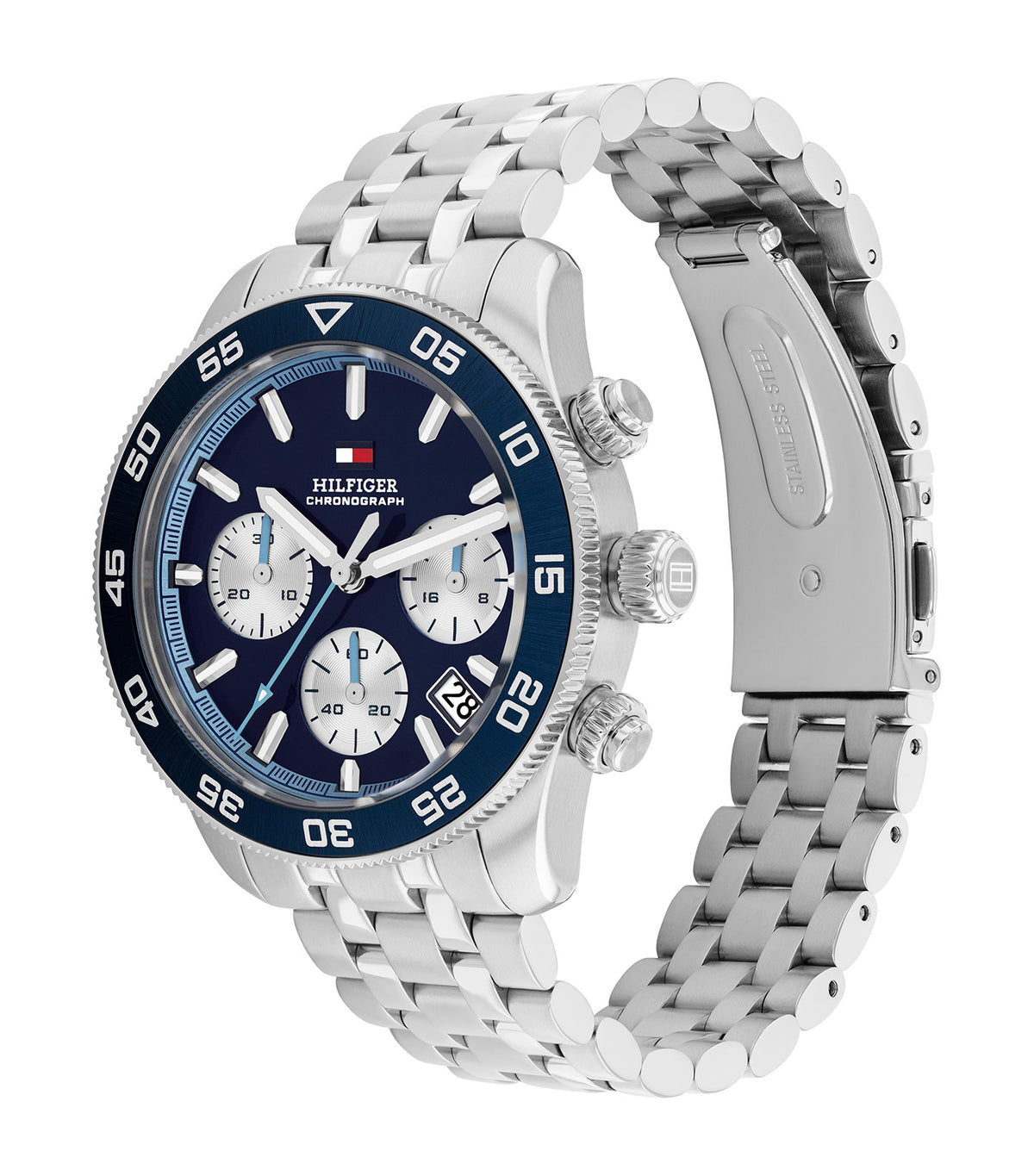 1710743 Chrono Watch Silver and Blue