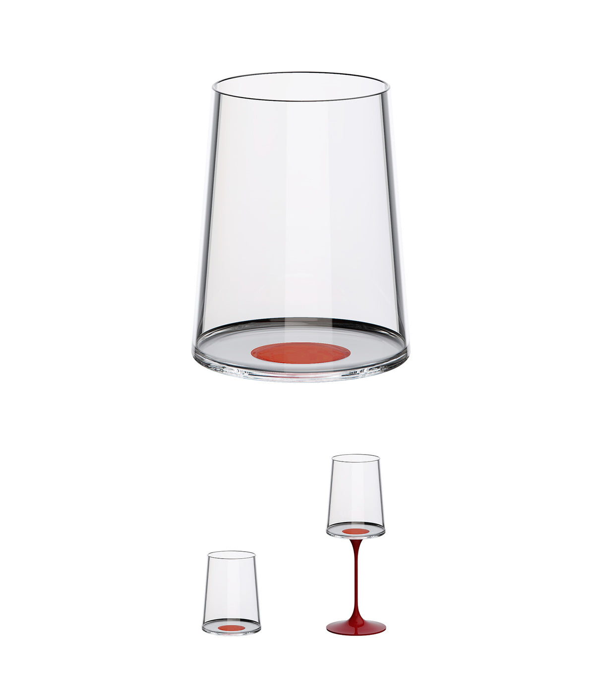 SplitGlass - Tumbler - White Wine Cup - Set of 2 Glasses Red