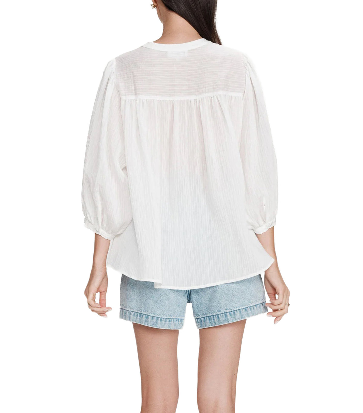 Vanille Loose Blouse with Balloon Sleeves Ivory