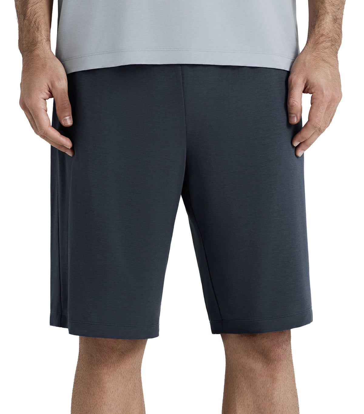 Men's Cooling Modal Lounge Short-Sleeve Top and Shorts Set Blue